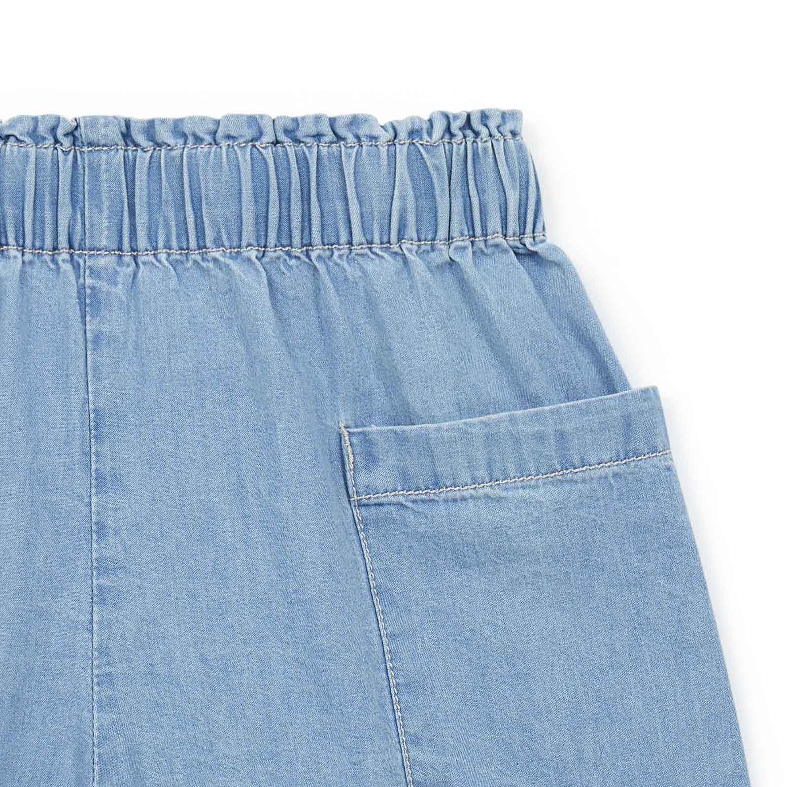Girls Light Blue Denim Short
