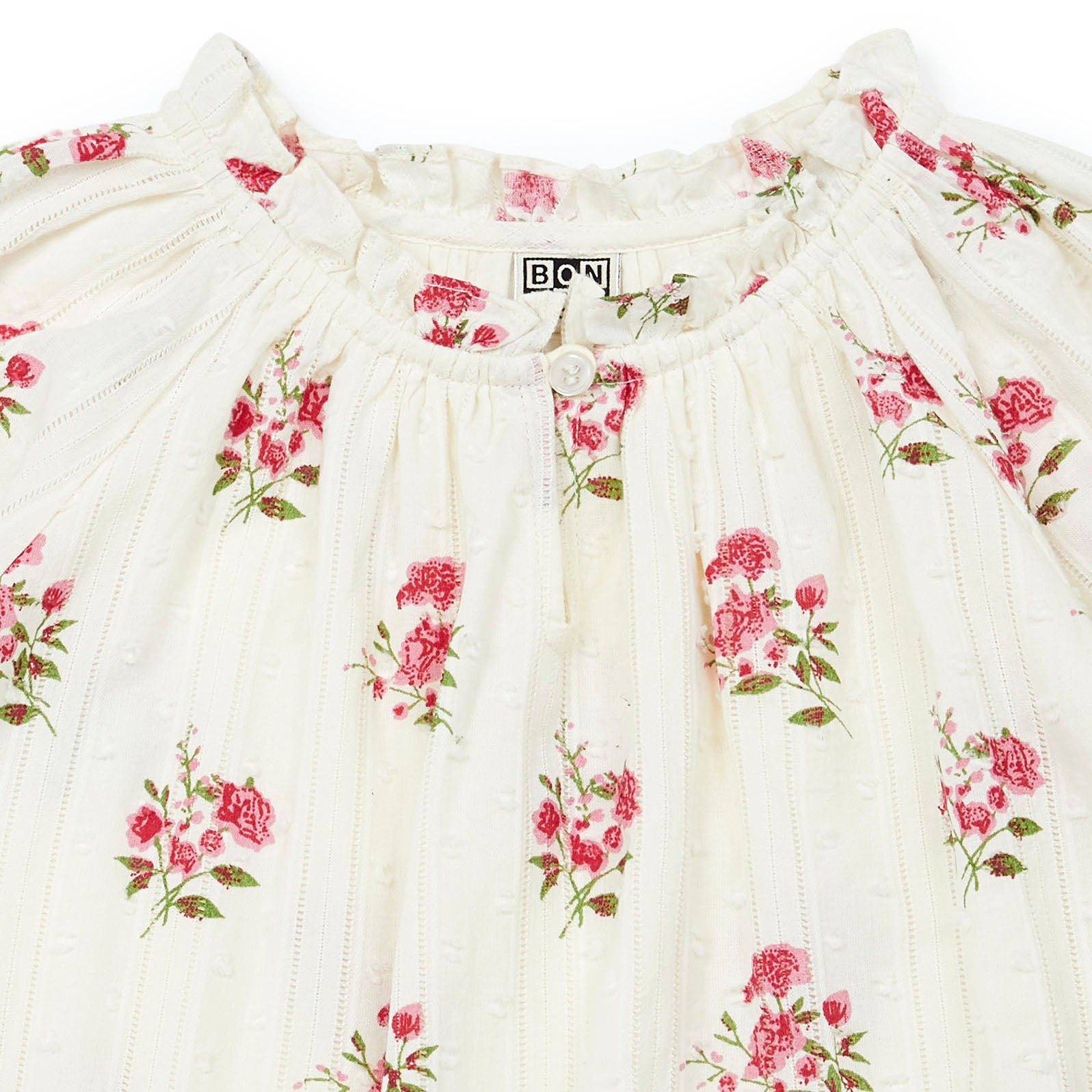 Girls White Flower Cotton Dress