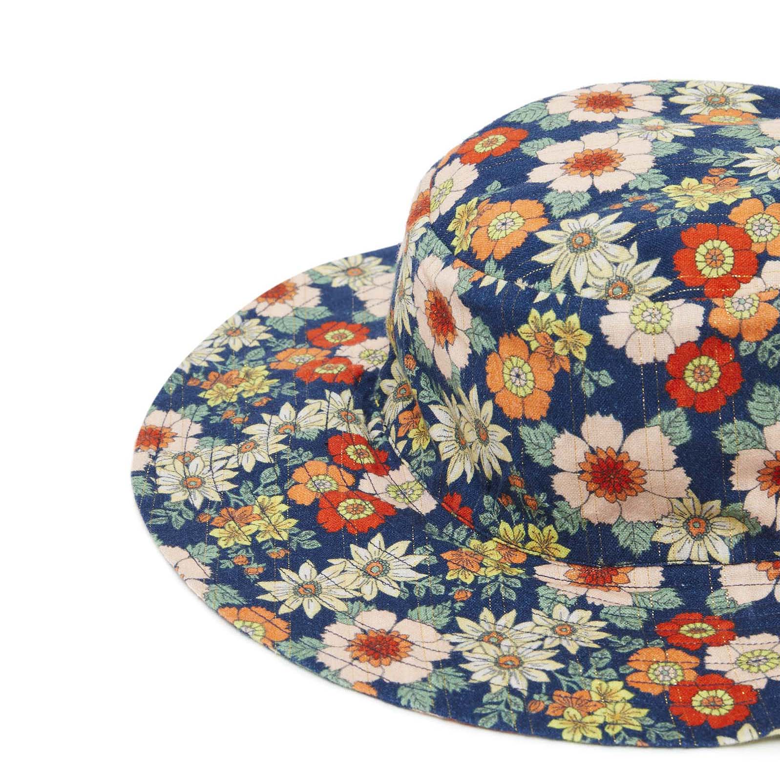 Girls Blue Floral Hat