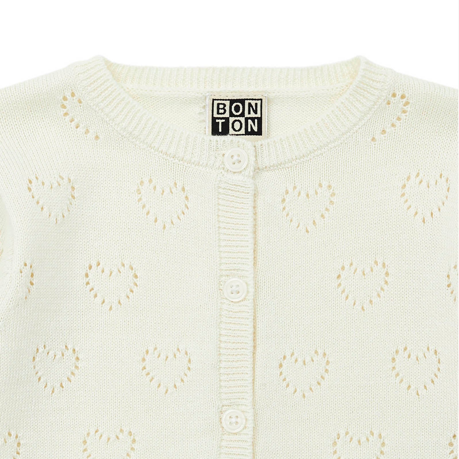 Baby Girls White Heart Cardigan