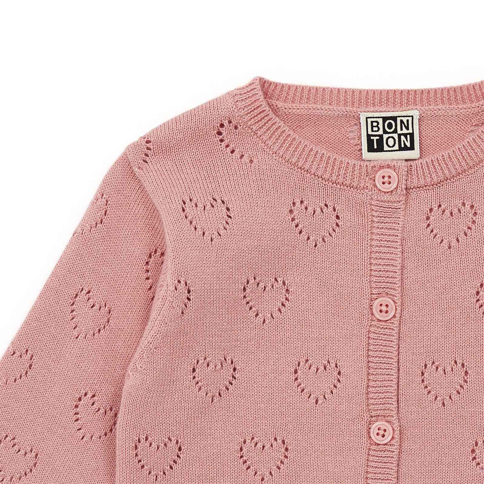 Baby Girls Pink Heart Cardigan