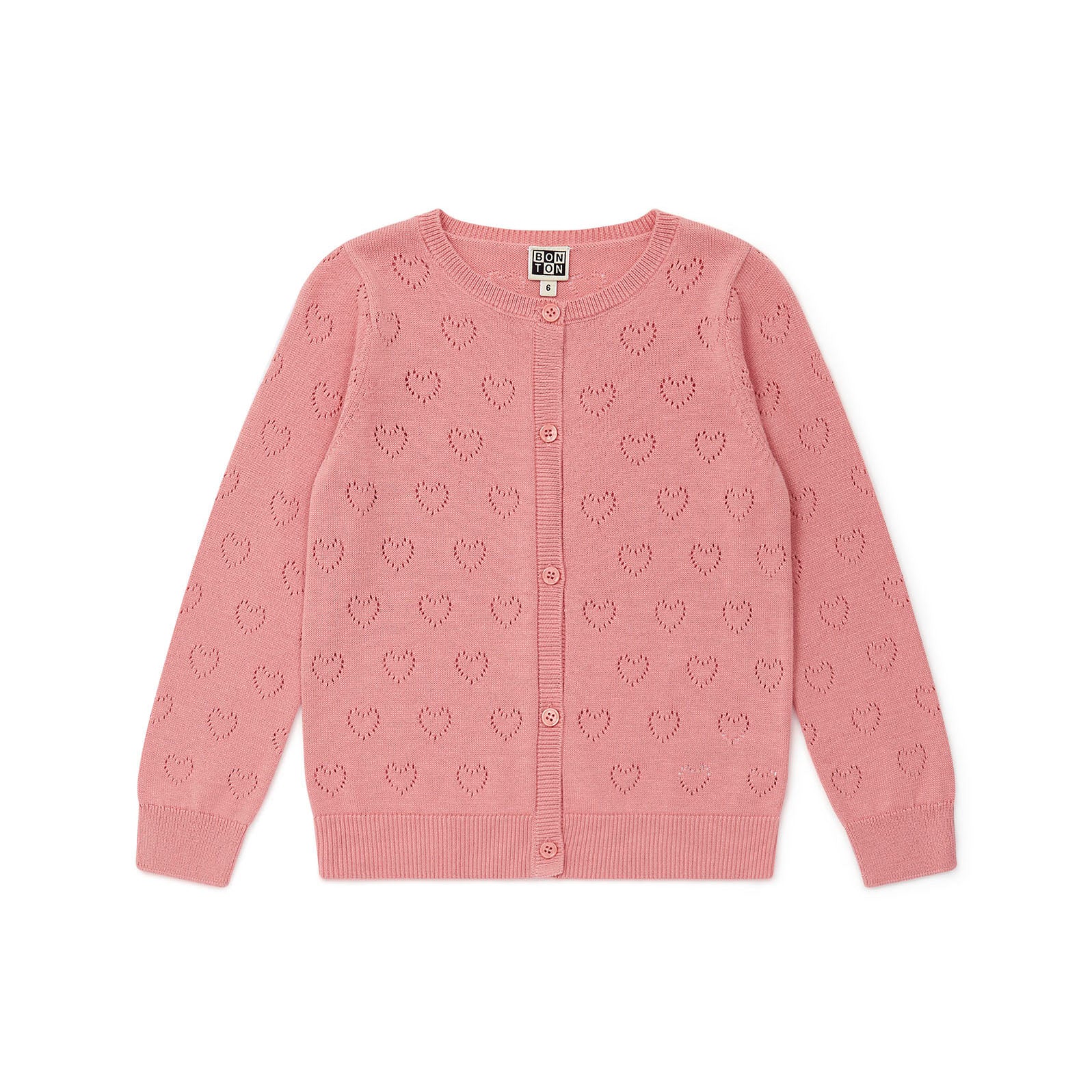Girls Pink Heart Cardigan