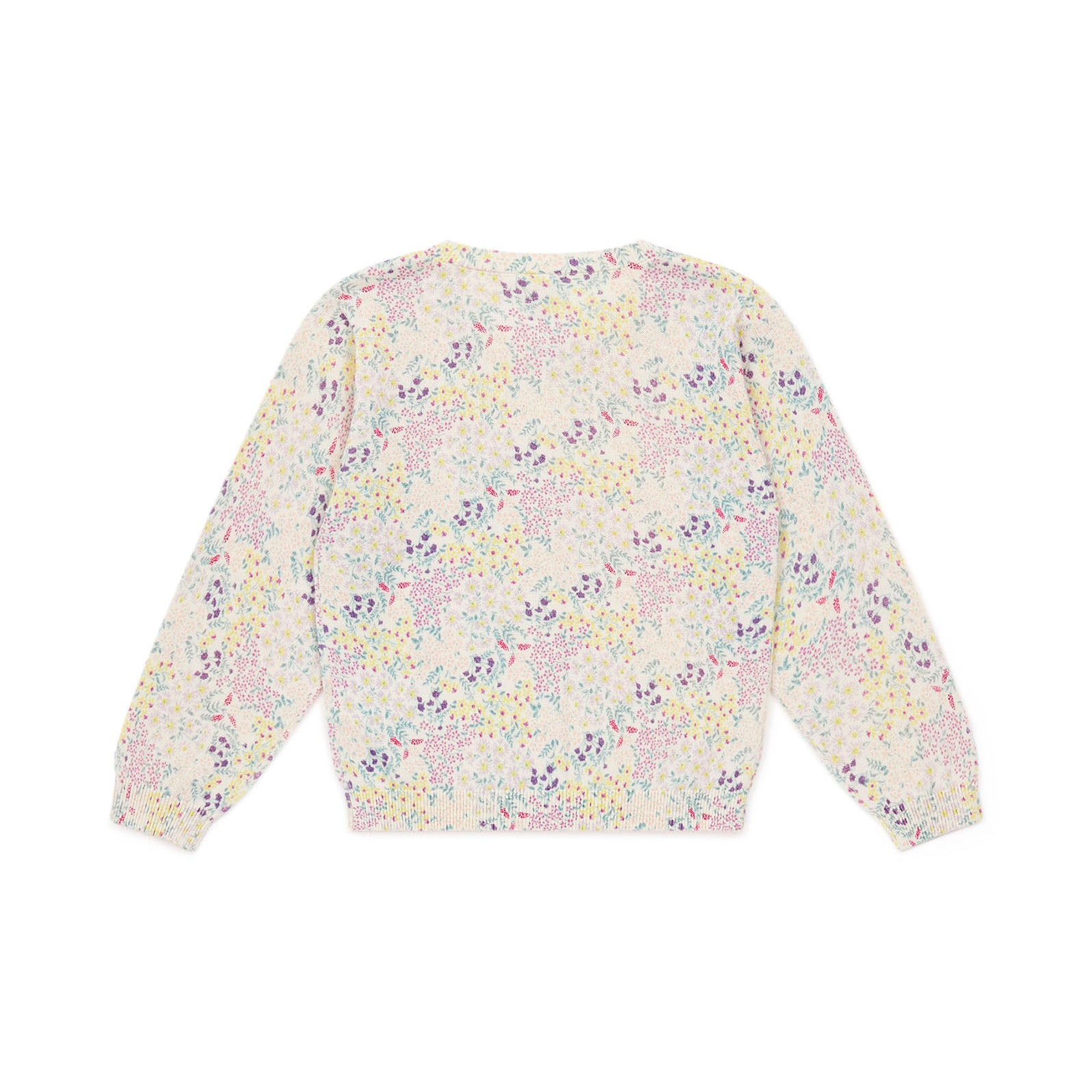 Girls White Cotton Cardigan