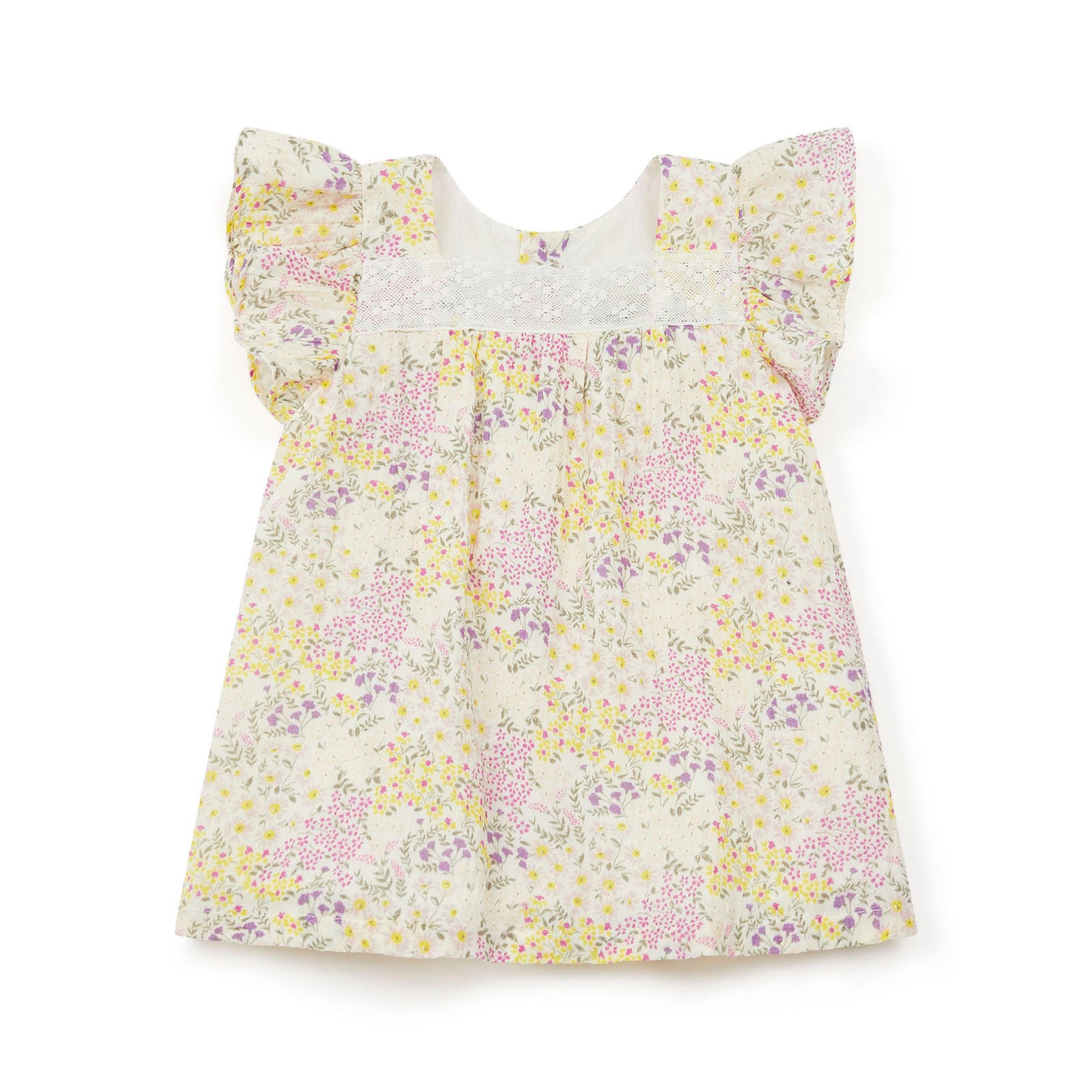 Baby Girls Yellow Flower Cotton Dress