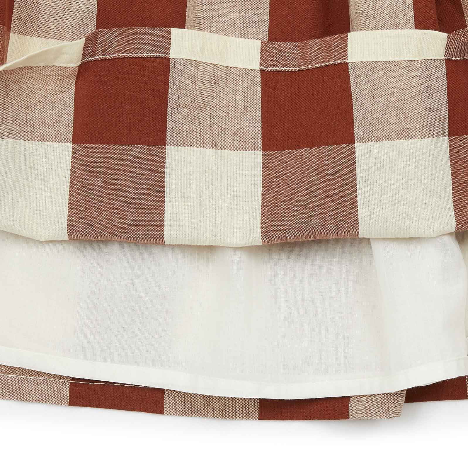 Girls Caramel Check Cotton Dress