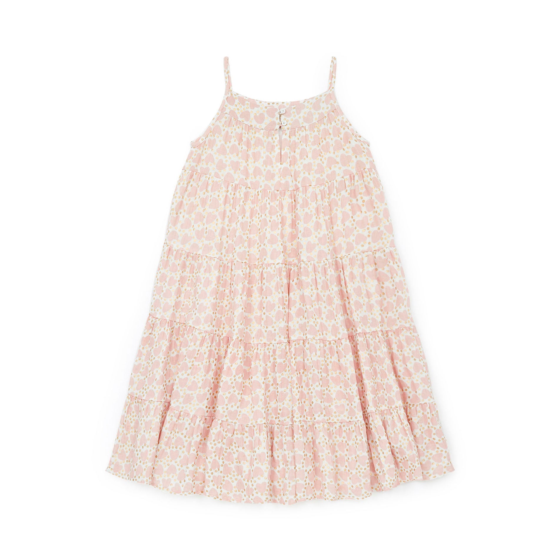 Girls Pink Heart Cotton Dress