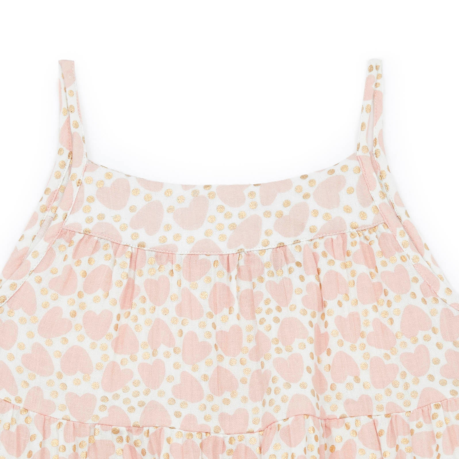 Girls Pink Heart Cotton Dress