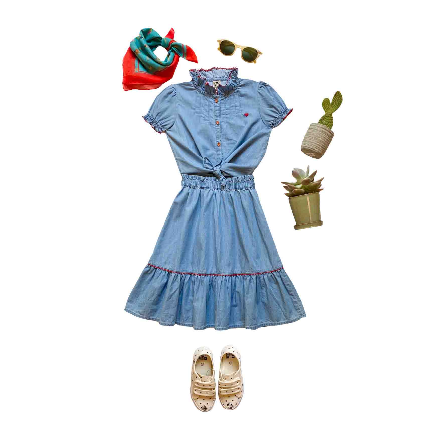 Girls Blue Denim Shirt