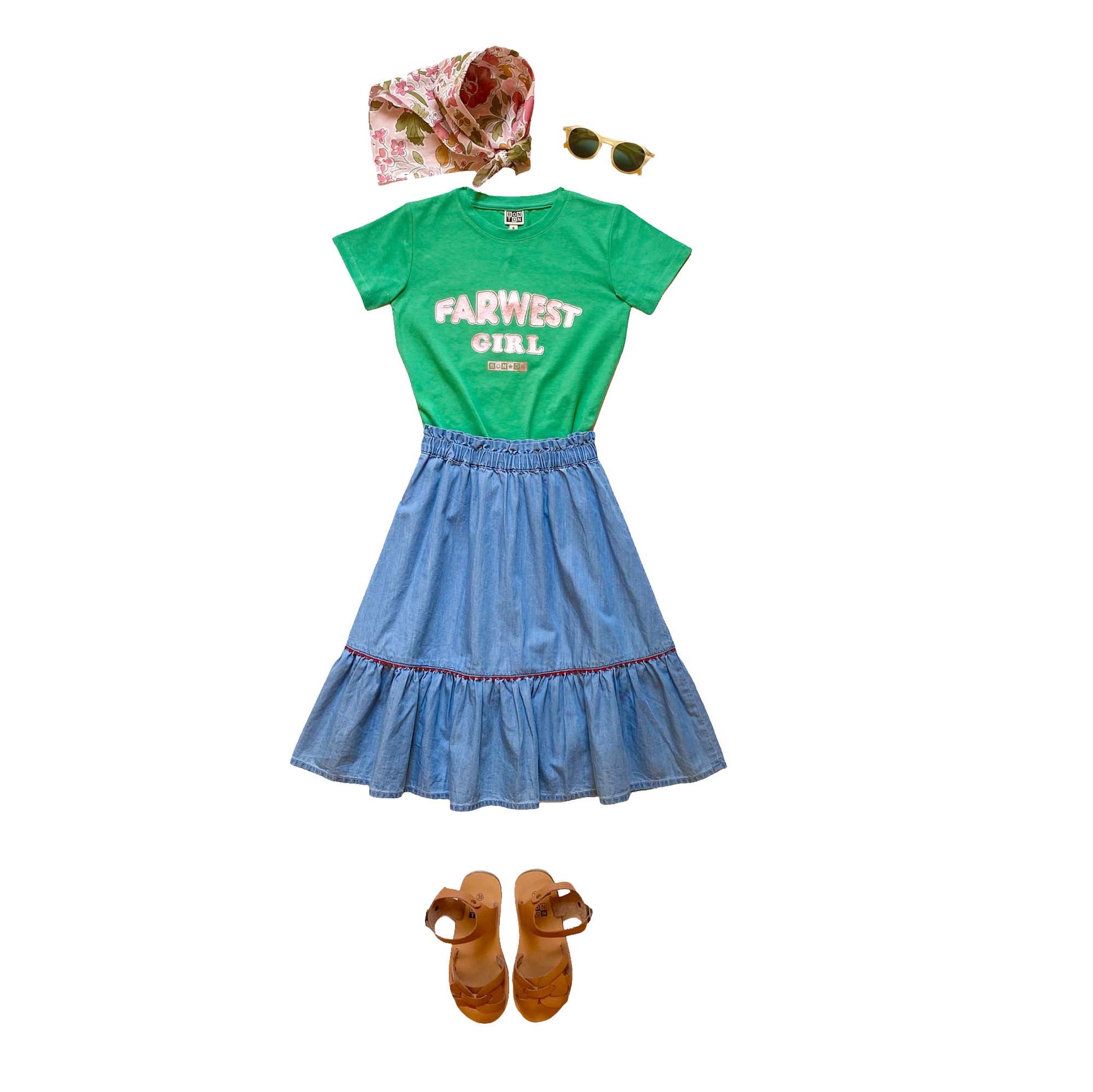 Girls Blue Denim Skirt