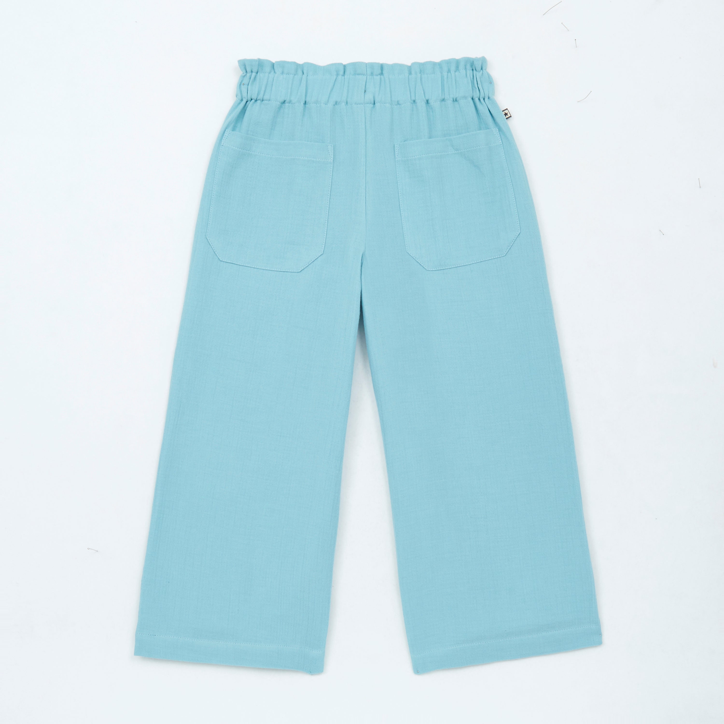 Girls Blue Cotton Trousers
