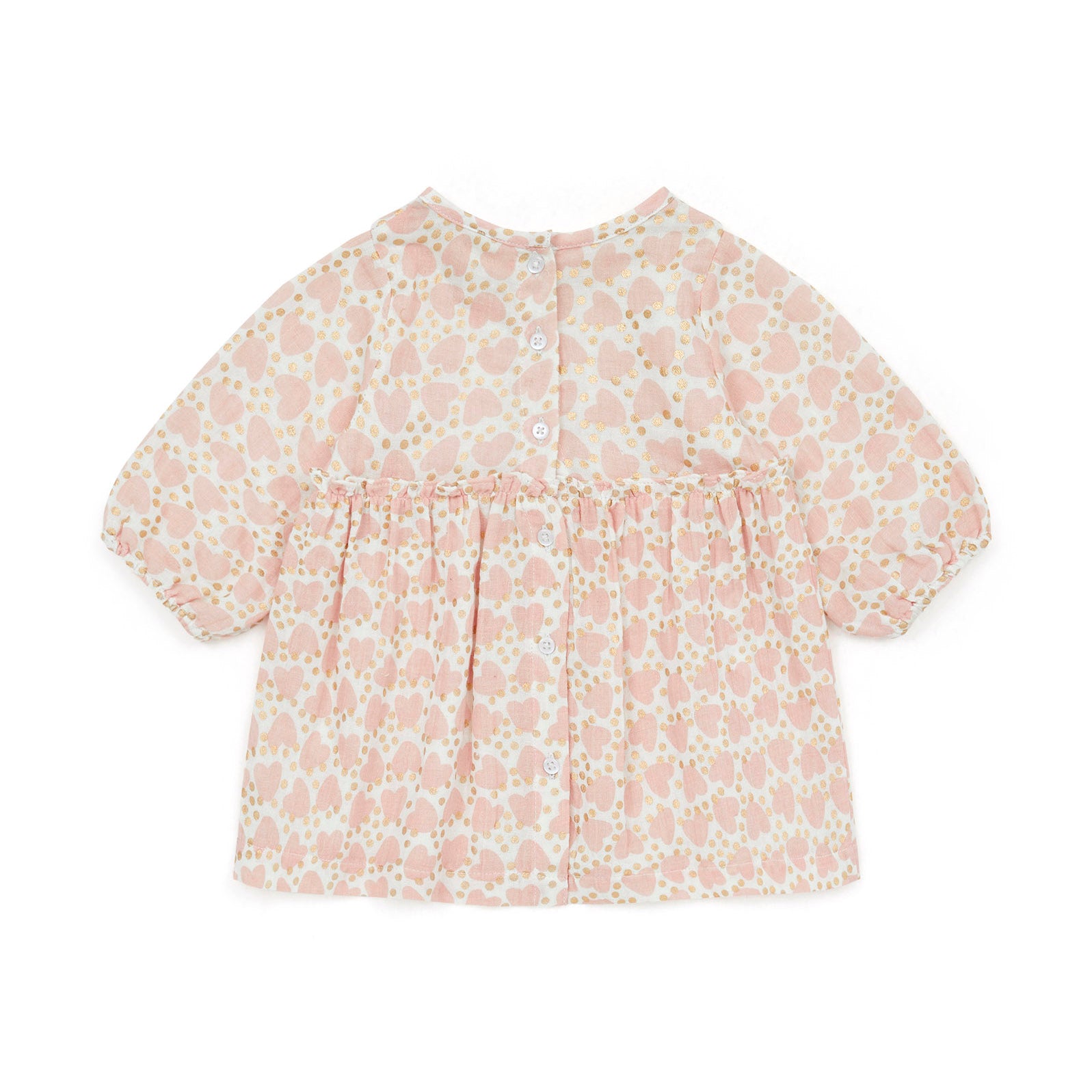 Baby Girls Pink Heart Cotton Dress