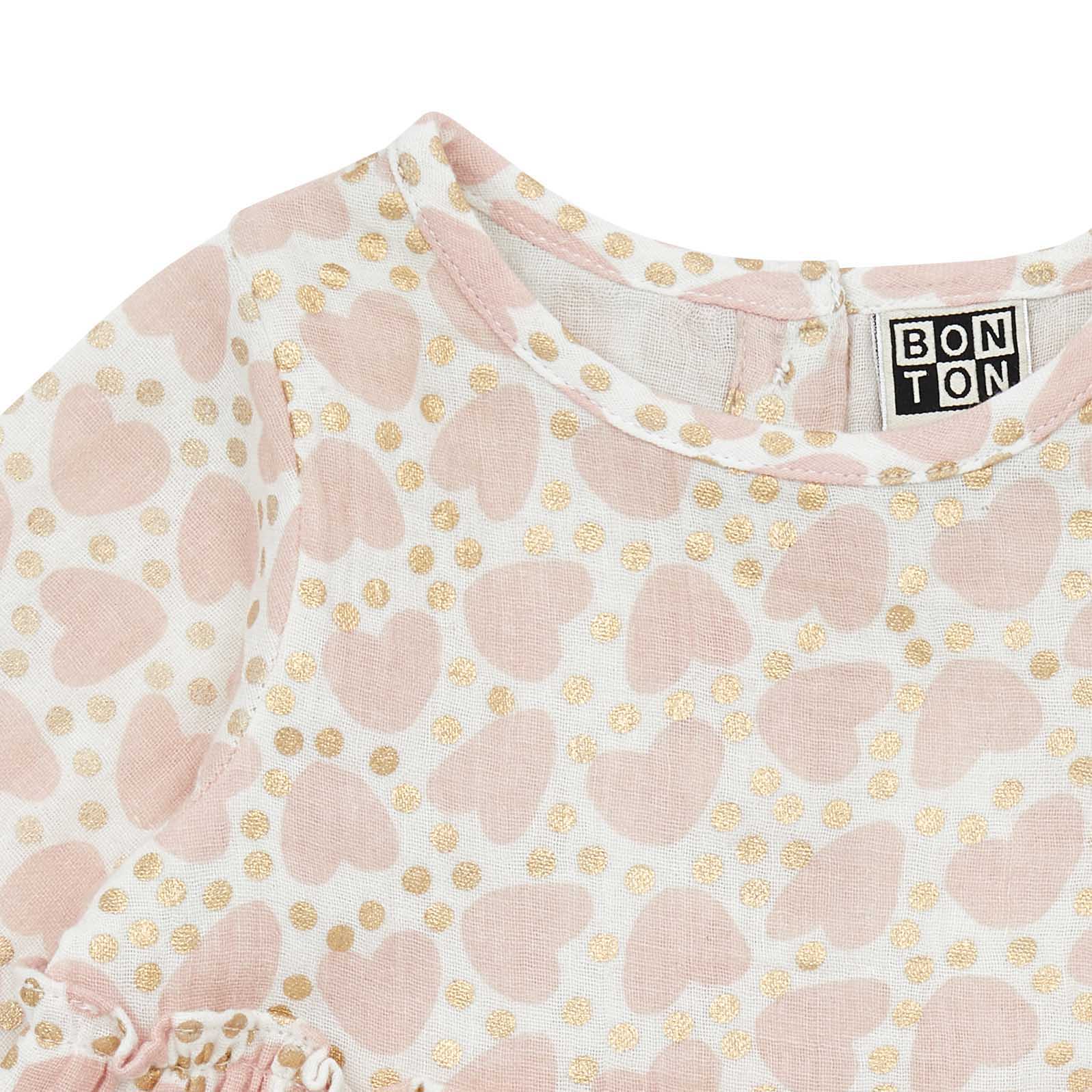 Baby Girls Pink Heart Cotton Dress