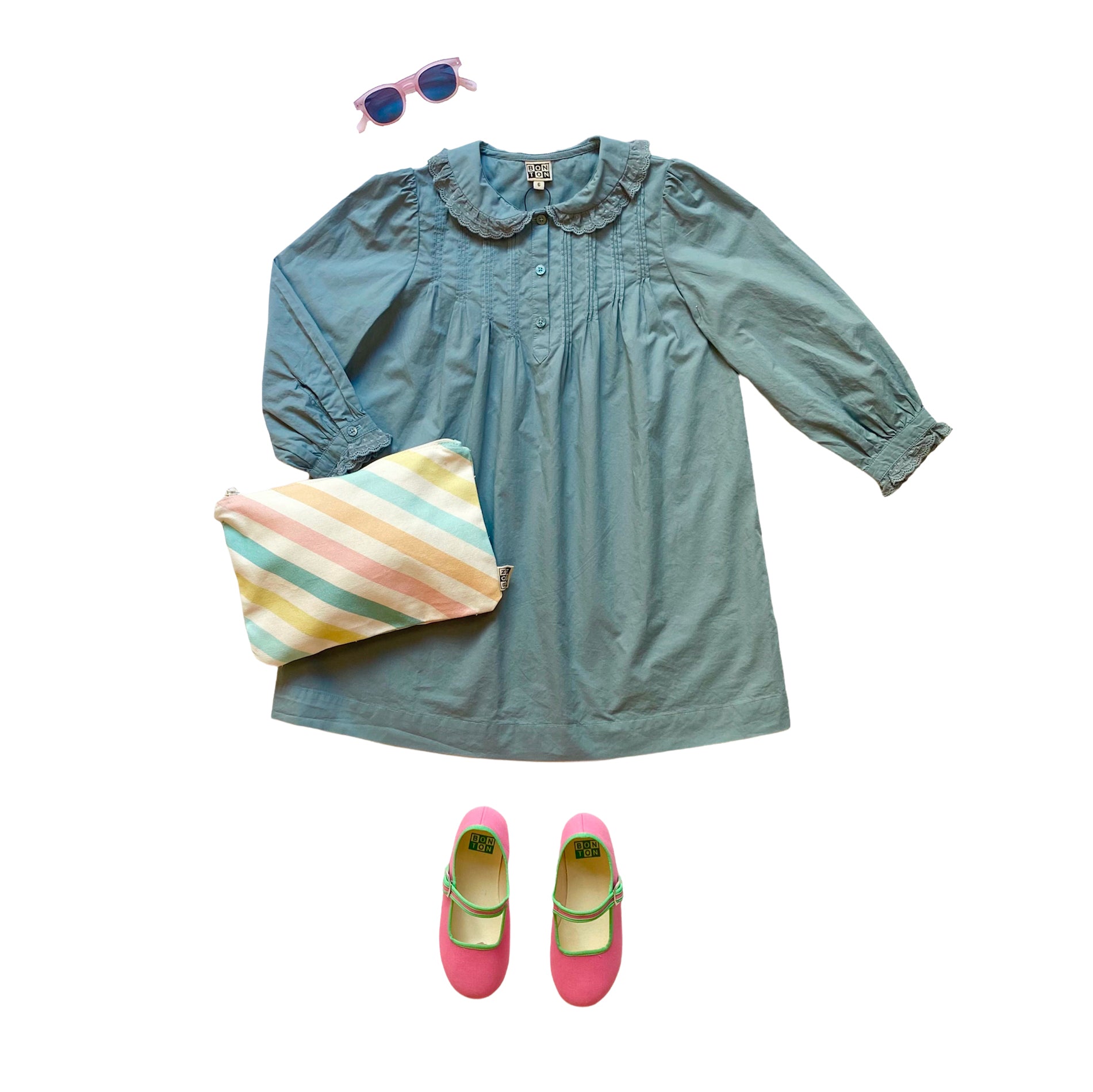 Girls Blue Cotton Dress