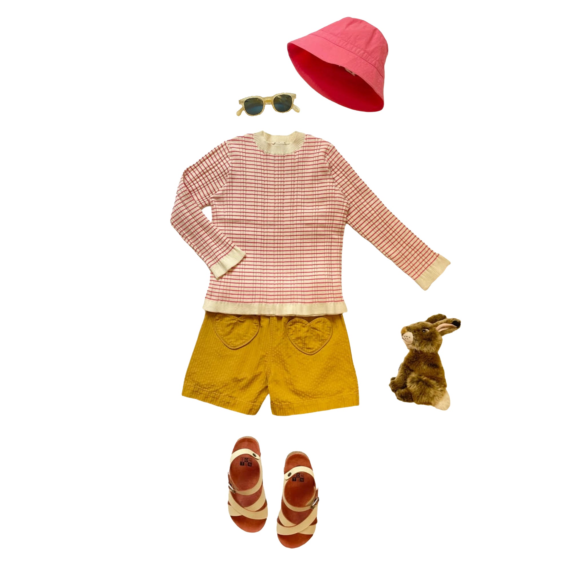 Girls Yellow Cotton Shorts