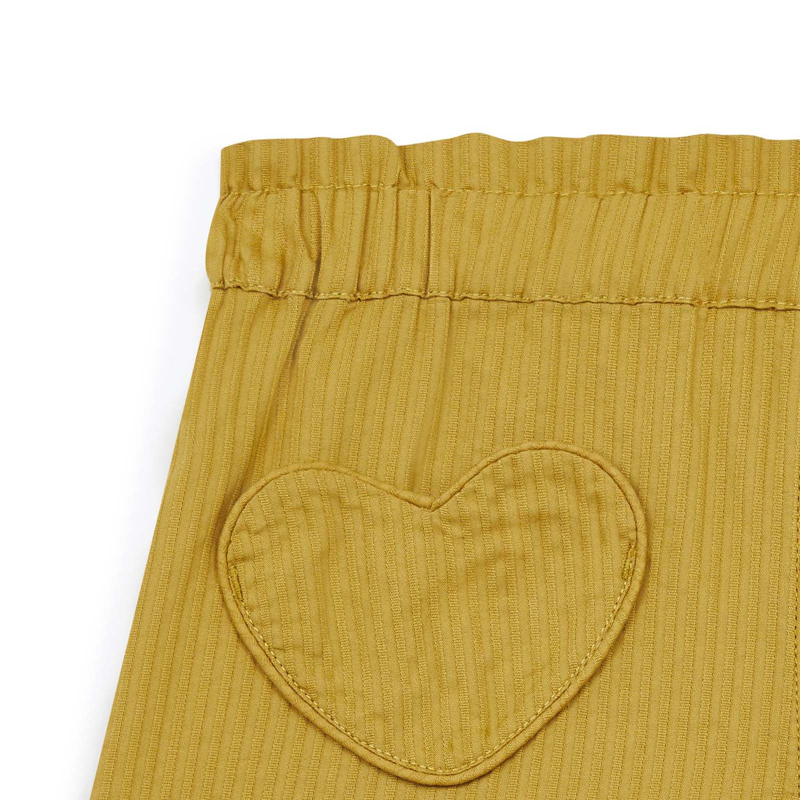 Girls Yellow Cotton Shorts