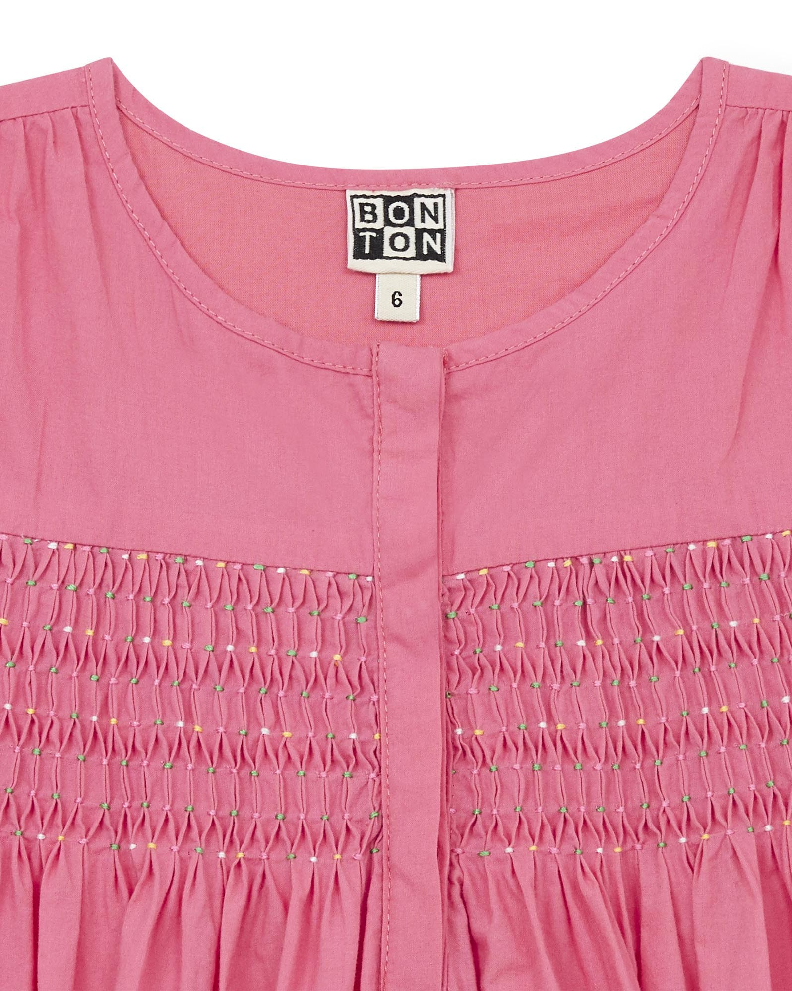 Girls Bright Pink Cotton Dress