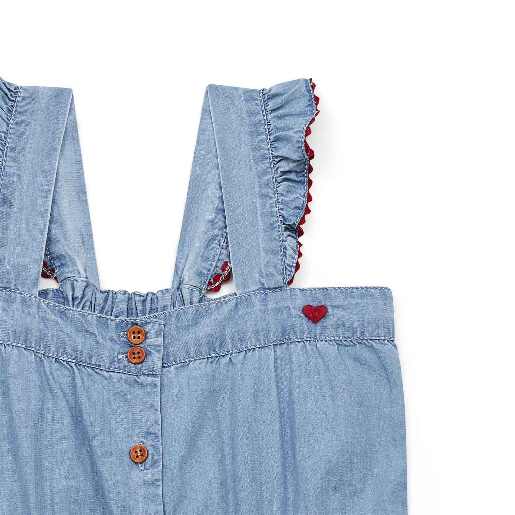 Girls Blue Denim Jumpsuit