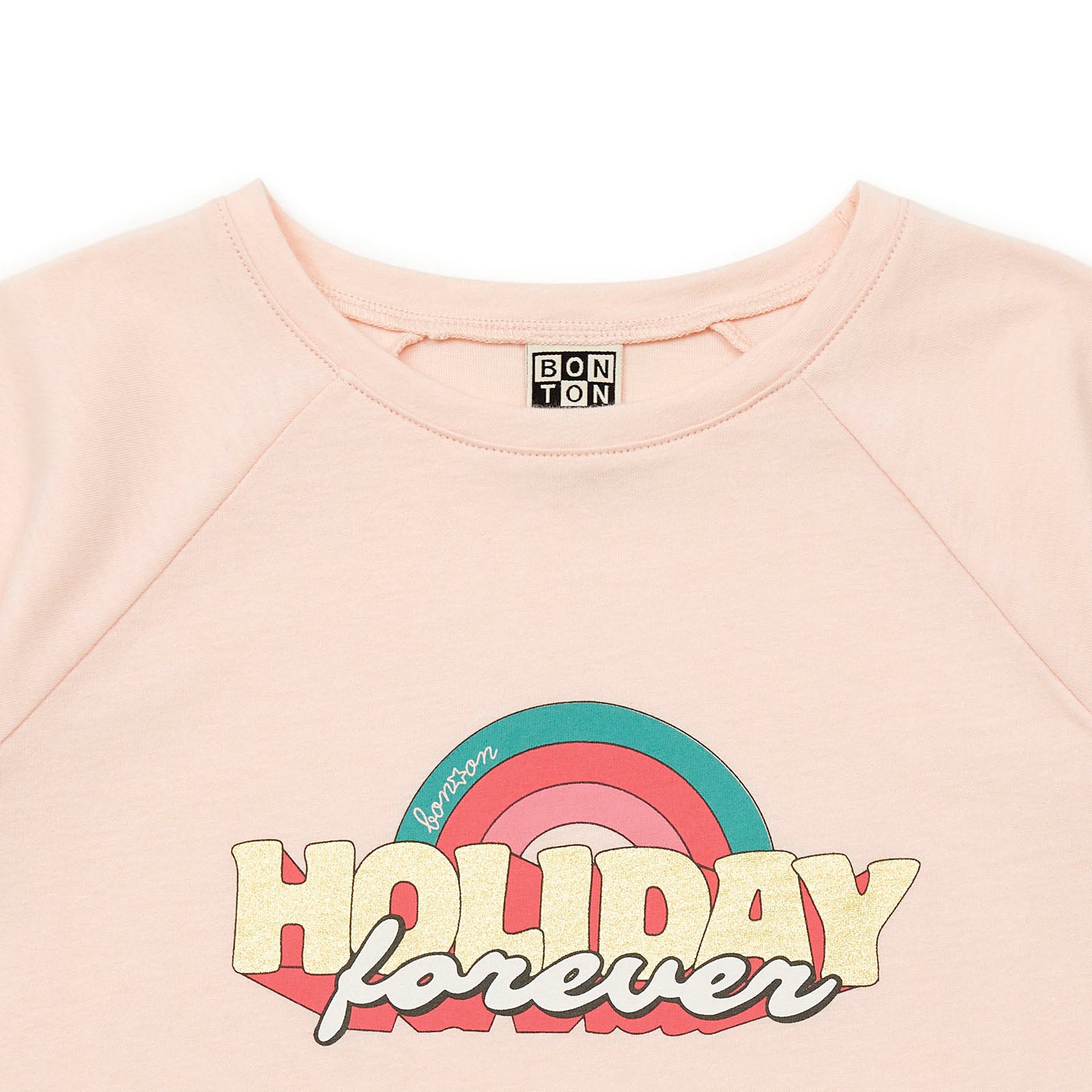 Girls Pink Printed Cotton T-Shirt