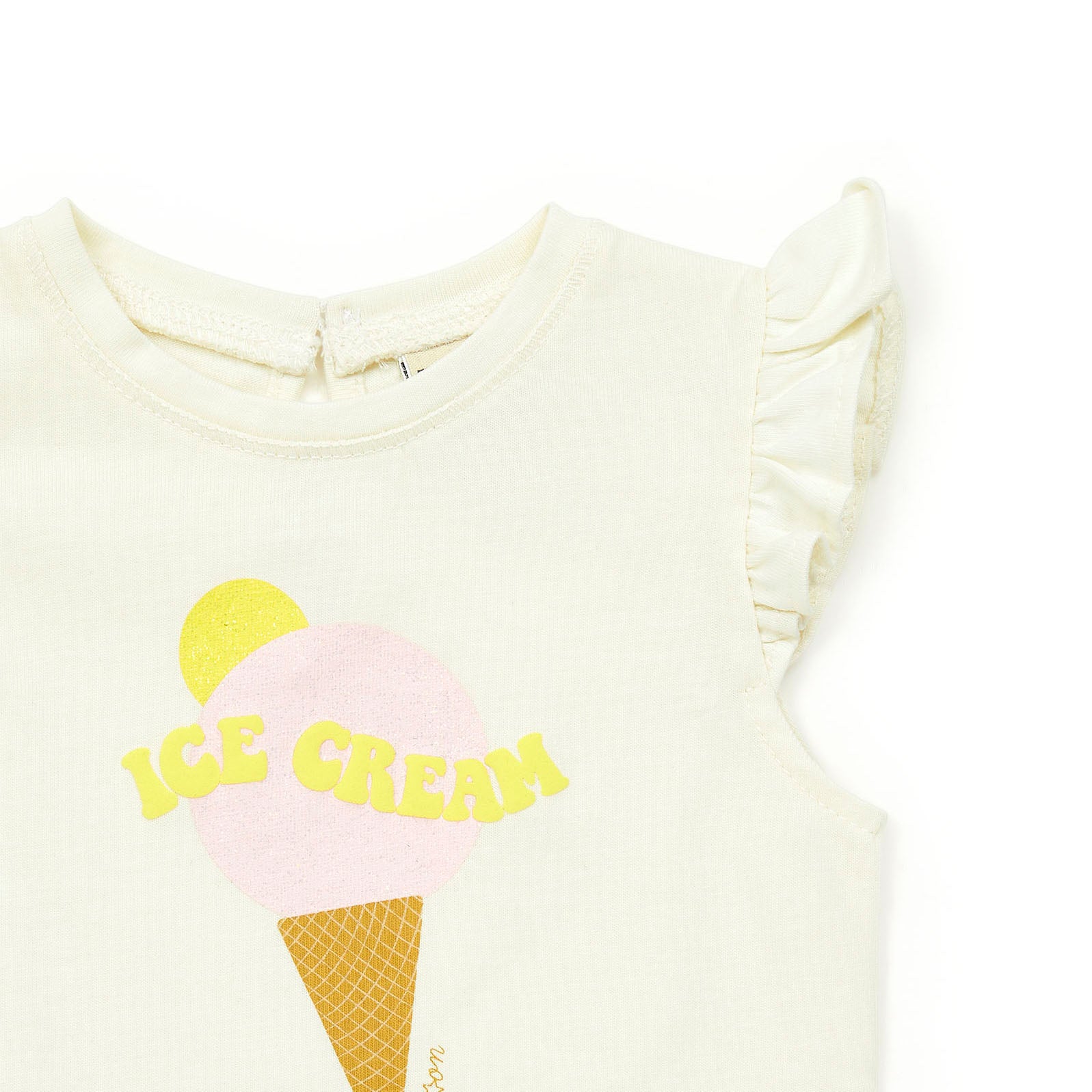 Baby Girls White Printed Cotton T-Shirt