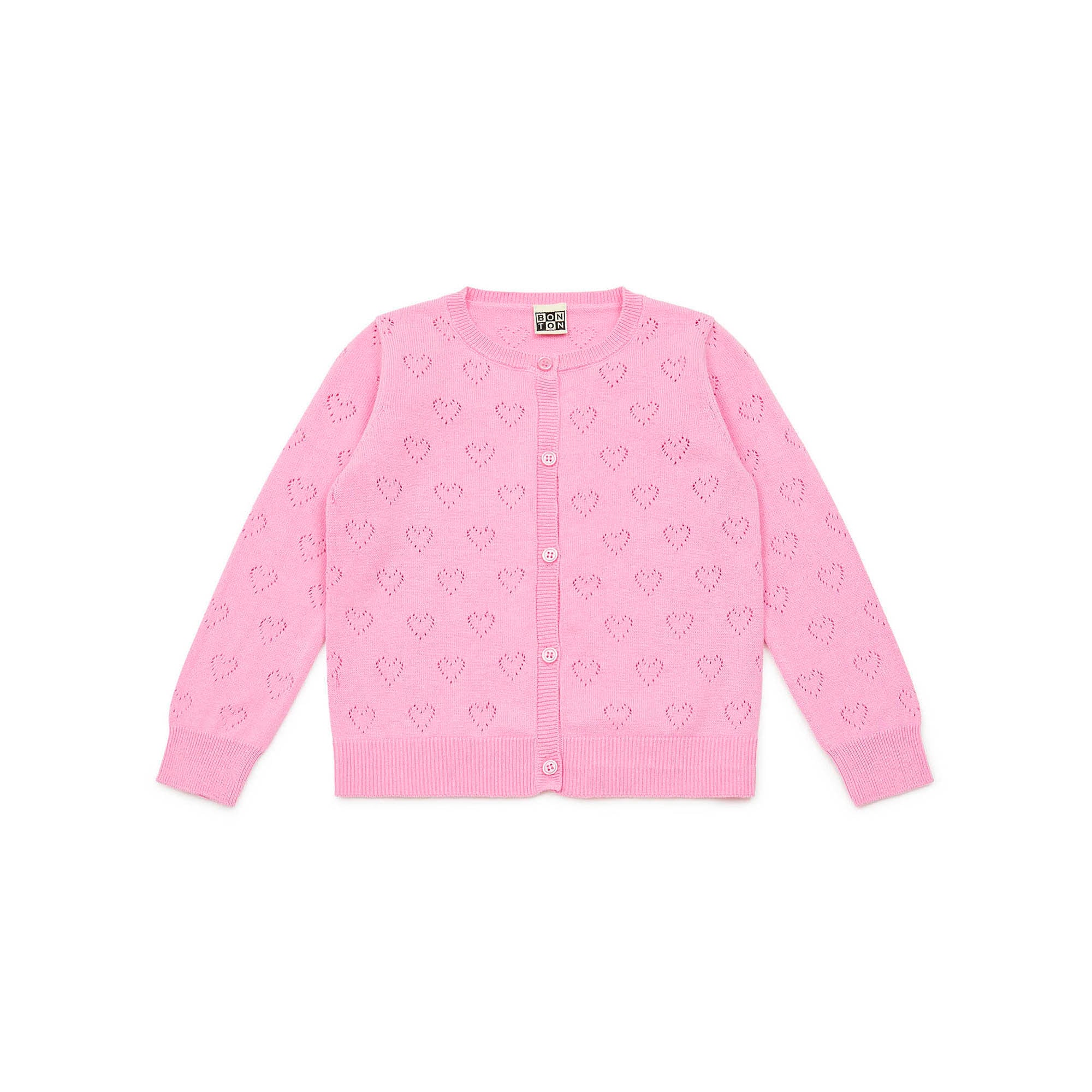 Girls Bright Pink Cotton Cardigan