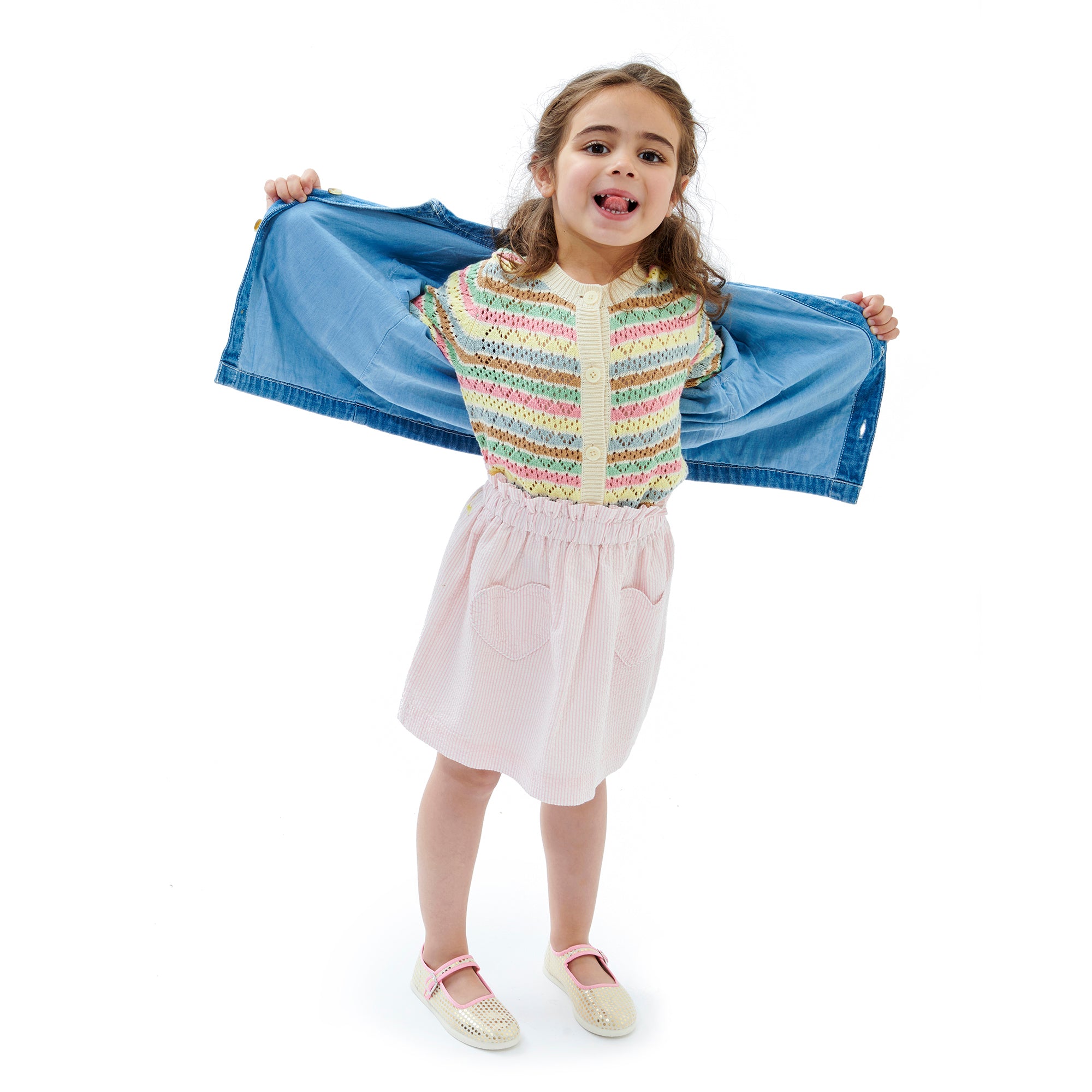Girls Multicolor Cotton Cardigan