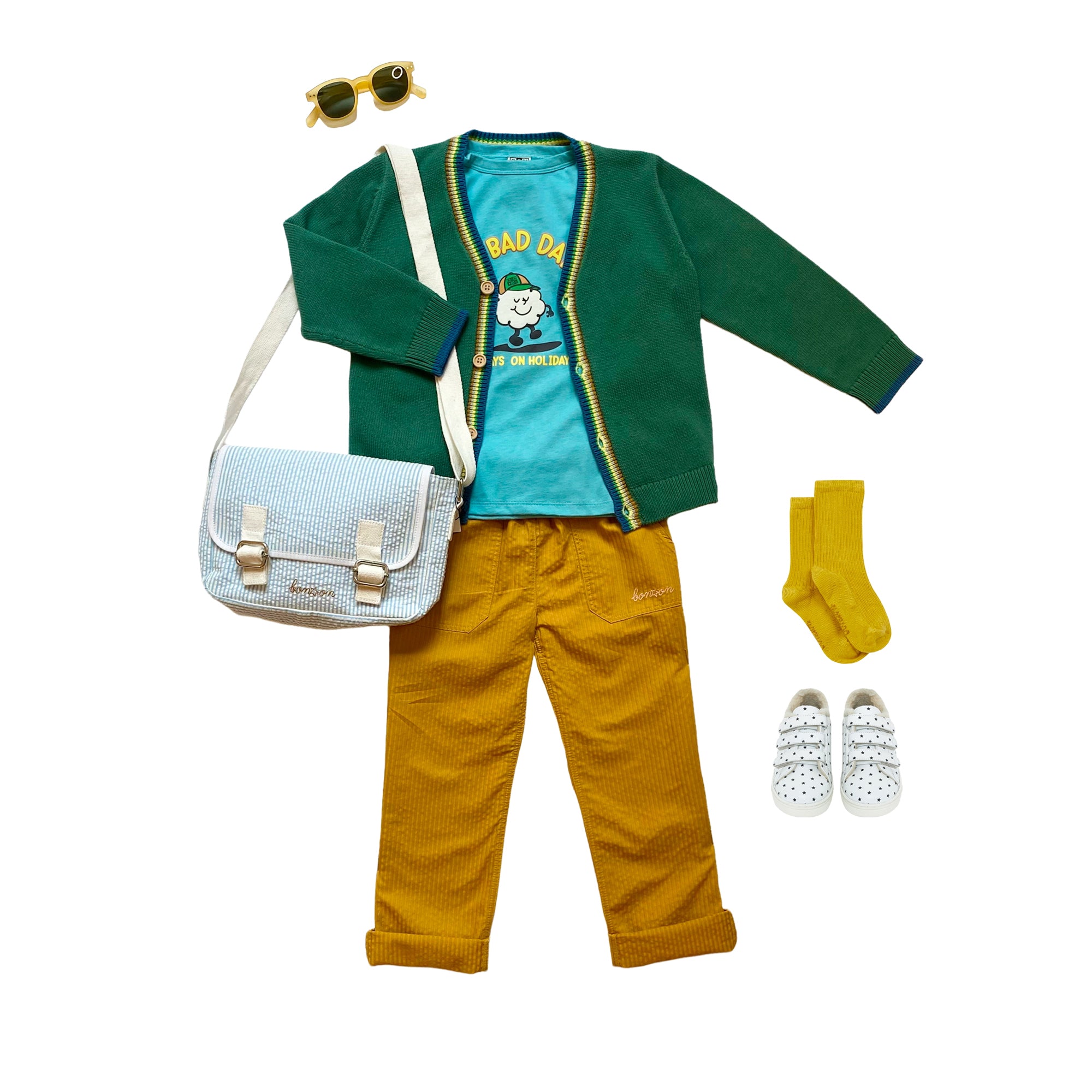 Boys Blue Printed Cotton T-Shirt