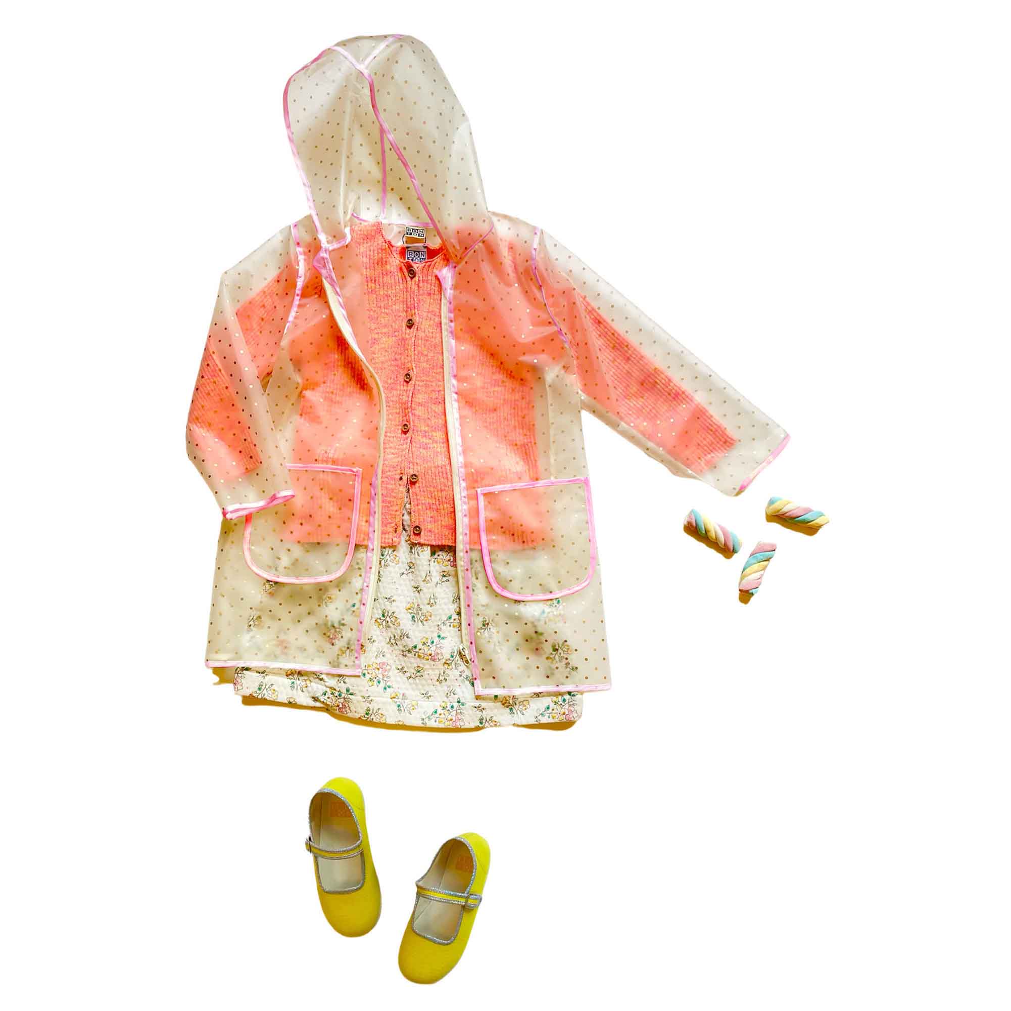Girls White Dots Raincoat