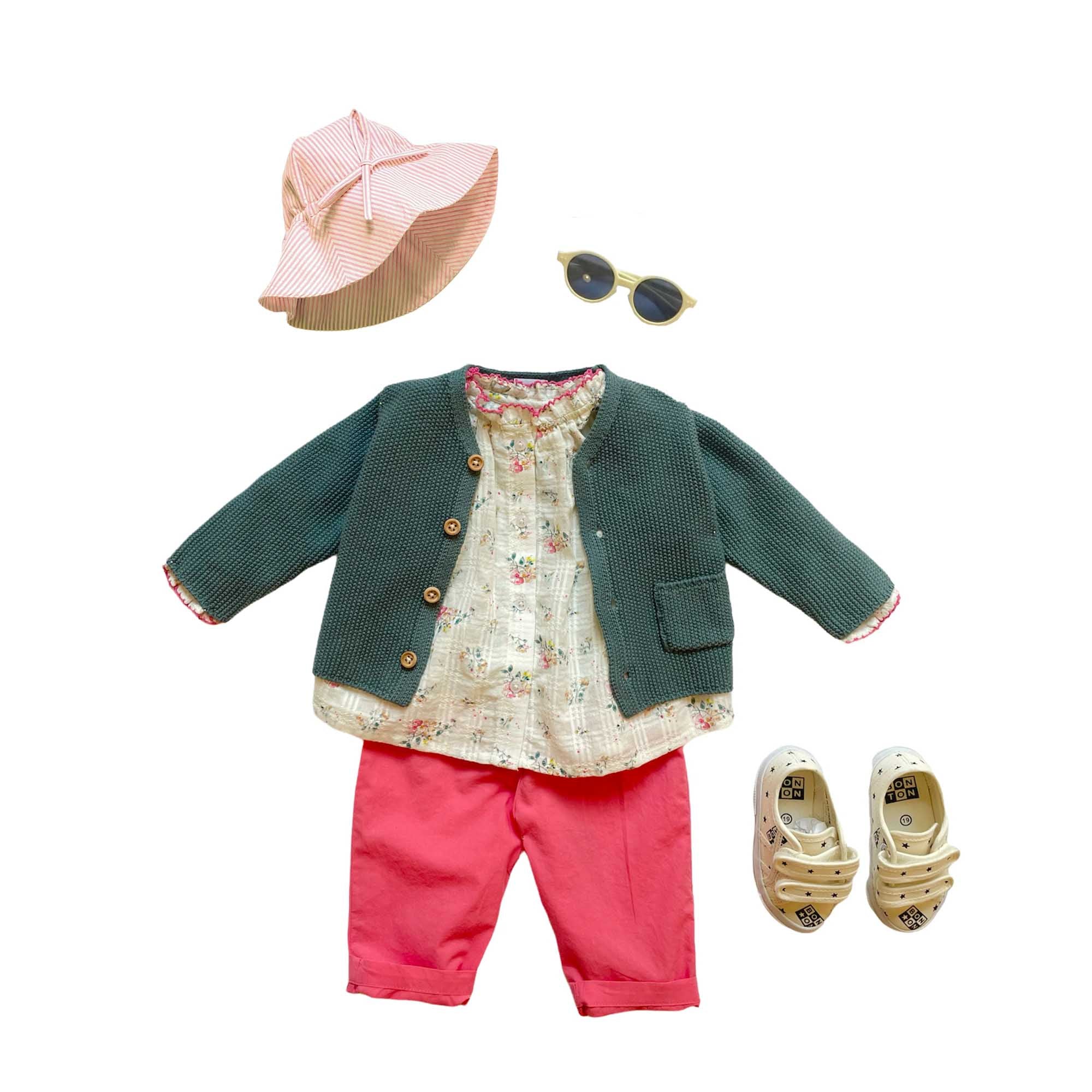 Baby Girls Light Pink Stripes Hat