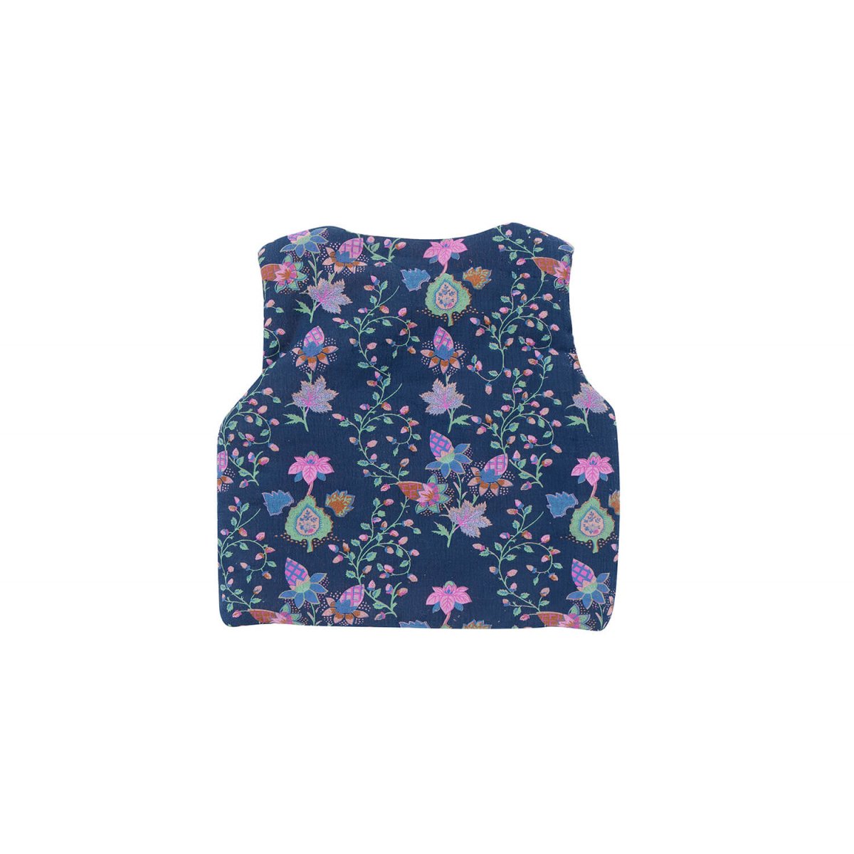 Girls Blue Pine Cone Cotton Gilet