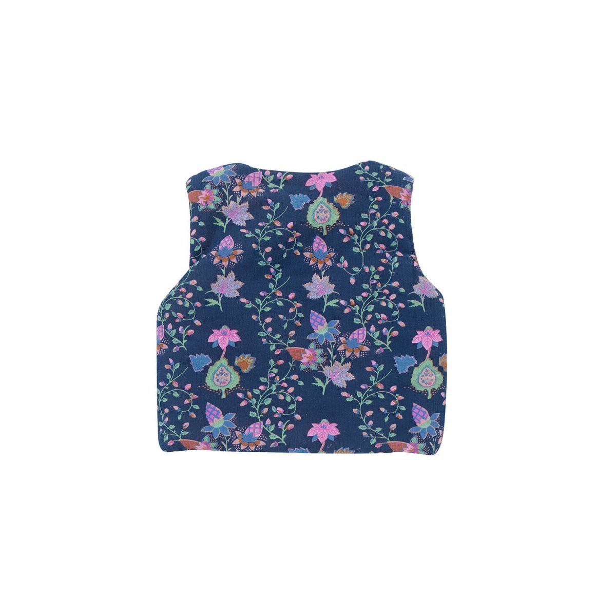Girls Blue Pine Cone Cotton Gilet