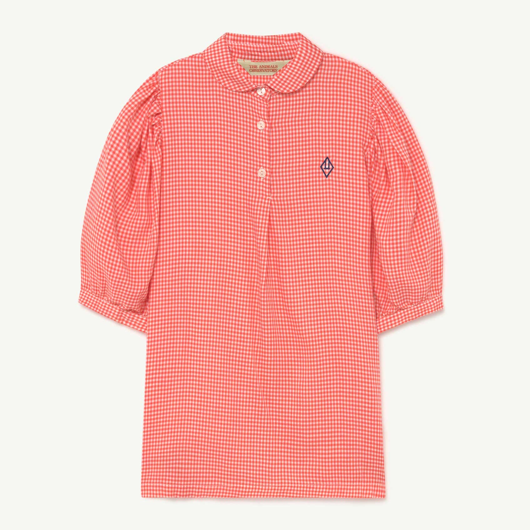 Girls Red Micro Check Dress
