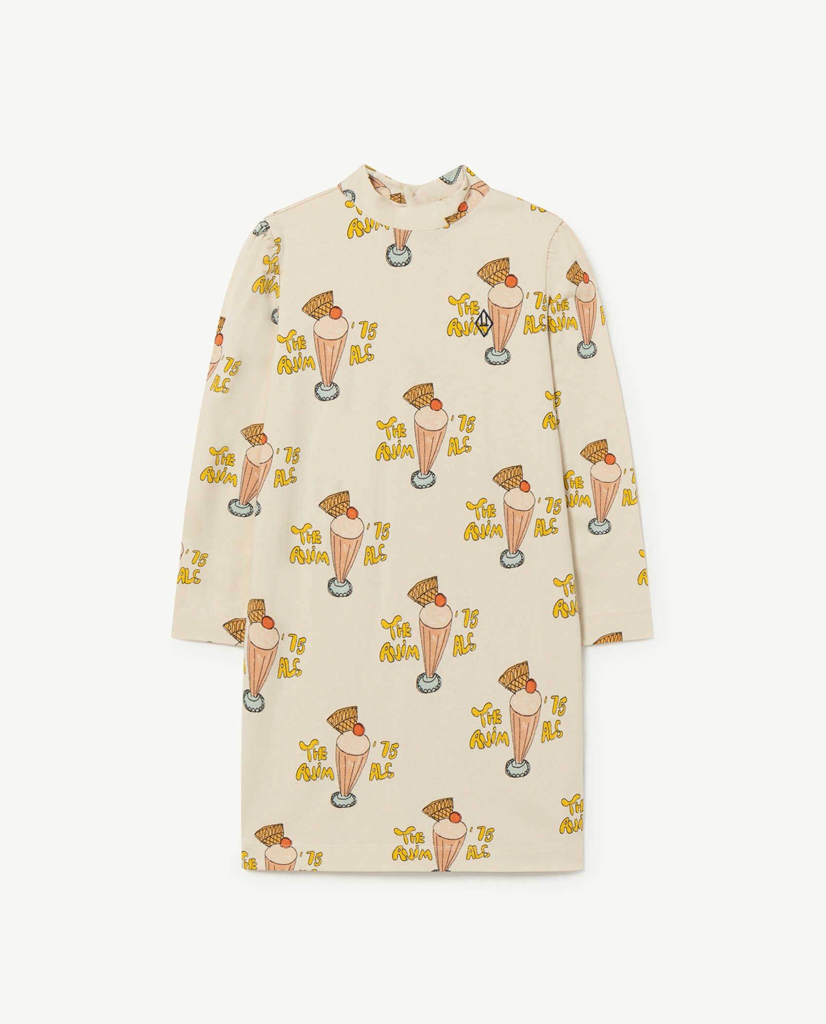 Girls White Printed Dress