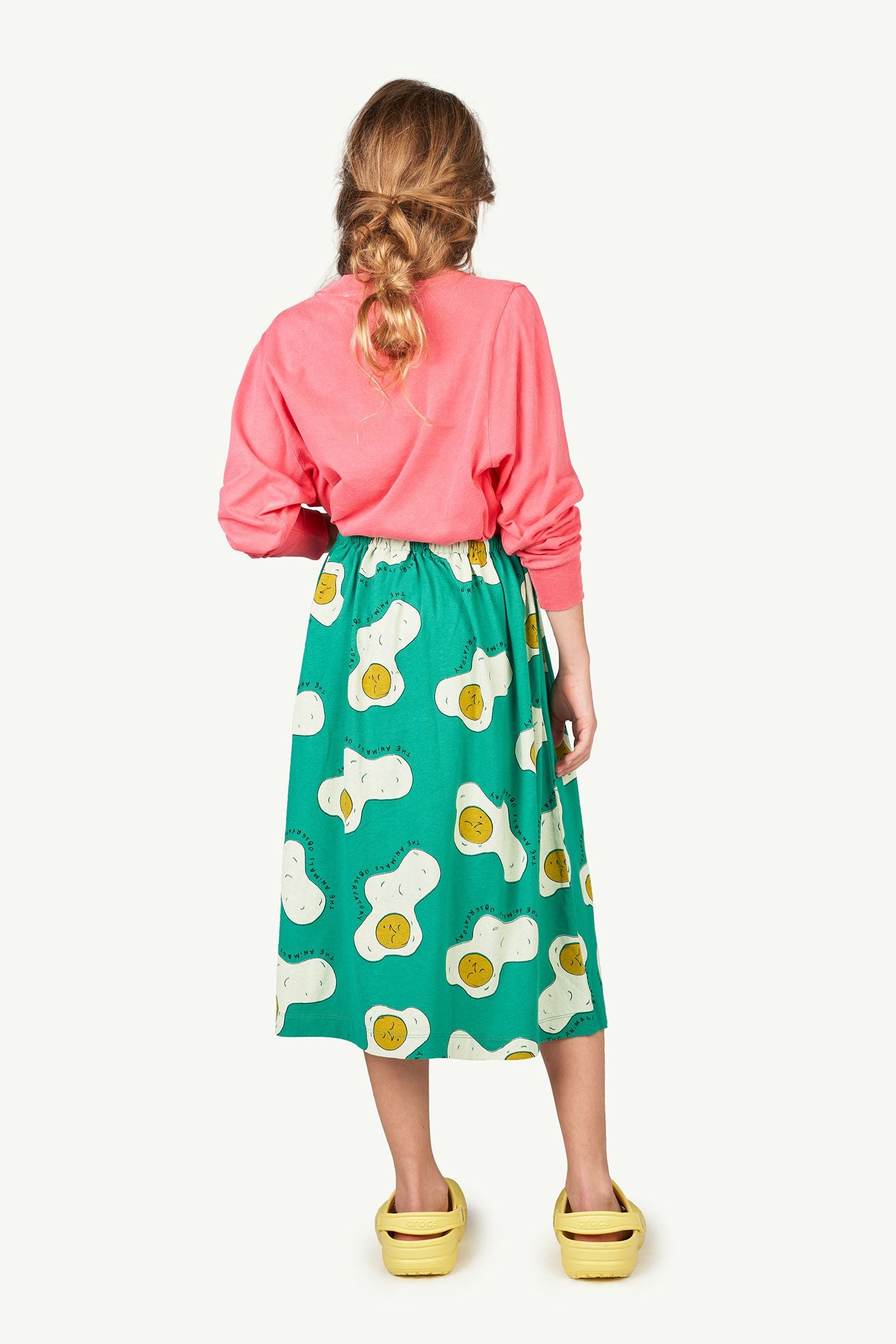Girls Green Printed Skirt