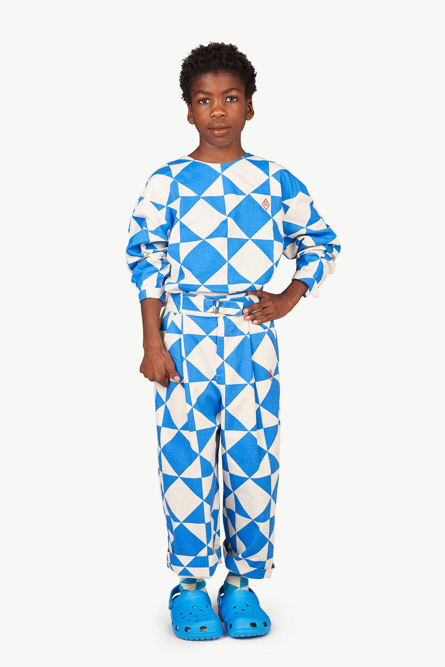 Boys & Girls Blue Check Cotton Socks