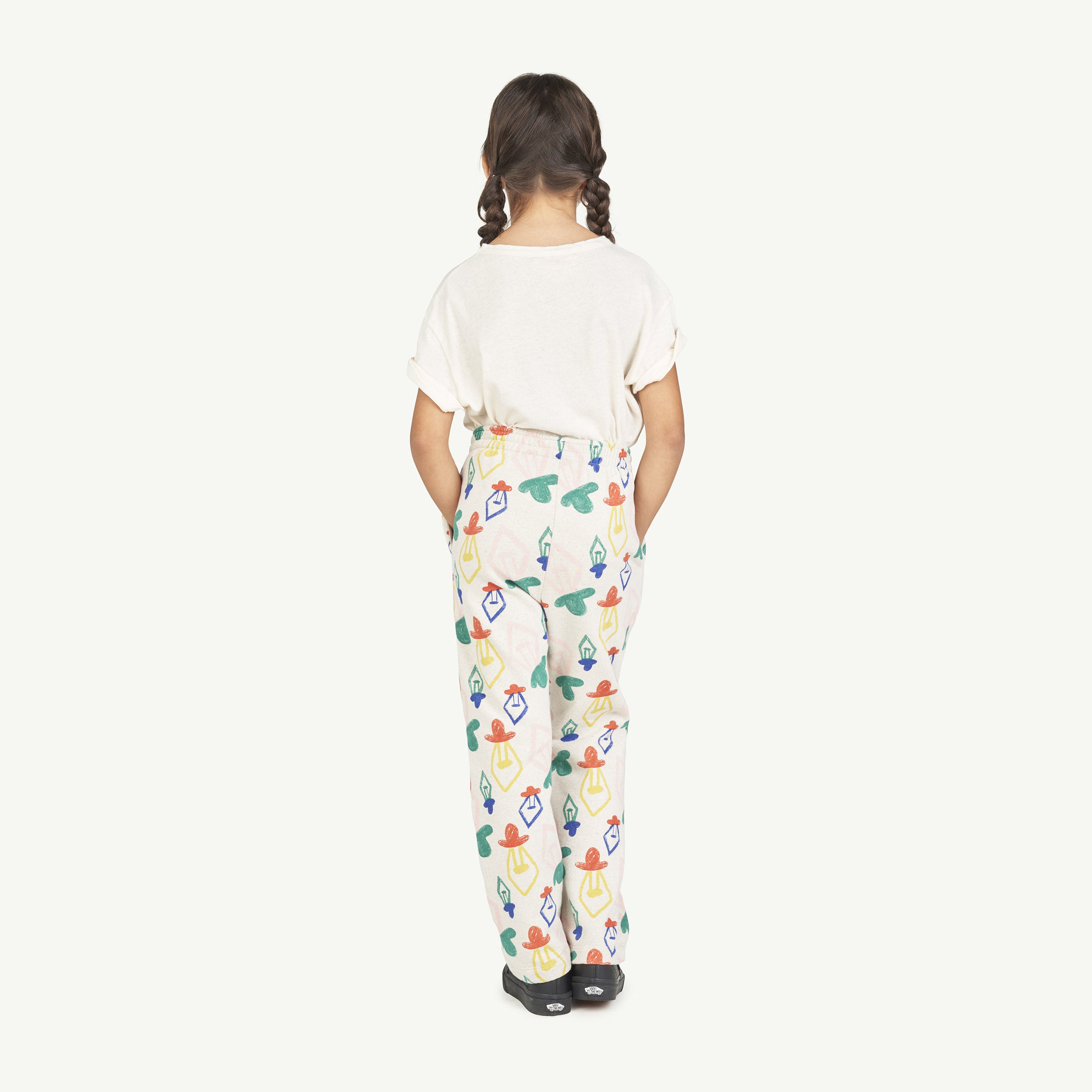 Boys & Girls White Printed Cotton T-Shirt