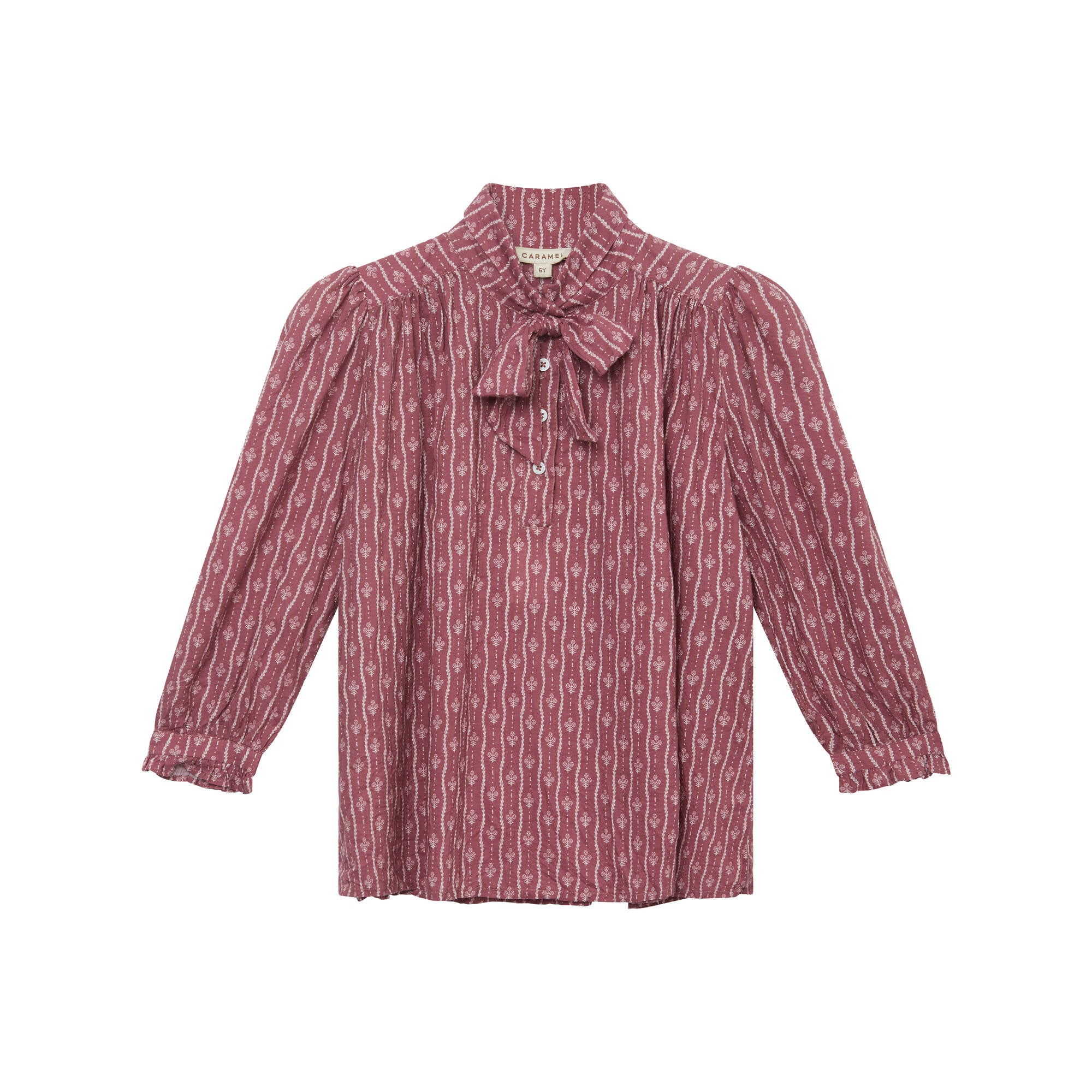 Girls Dark Pink Floral Shirt