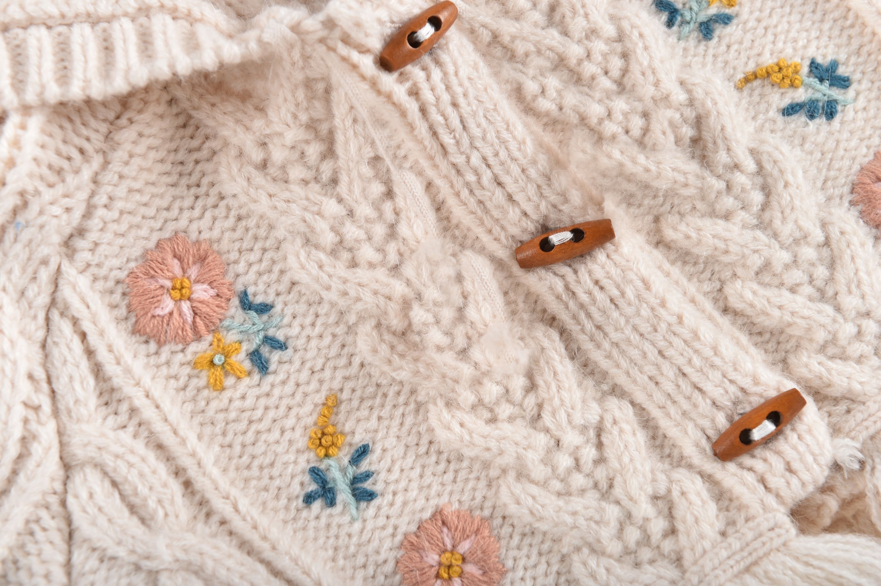 Girls White Embroidered Jacket