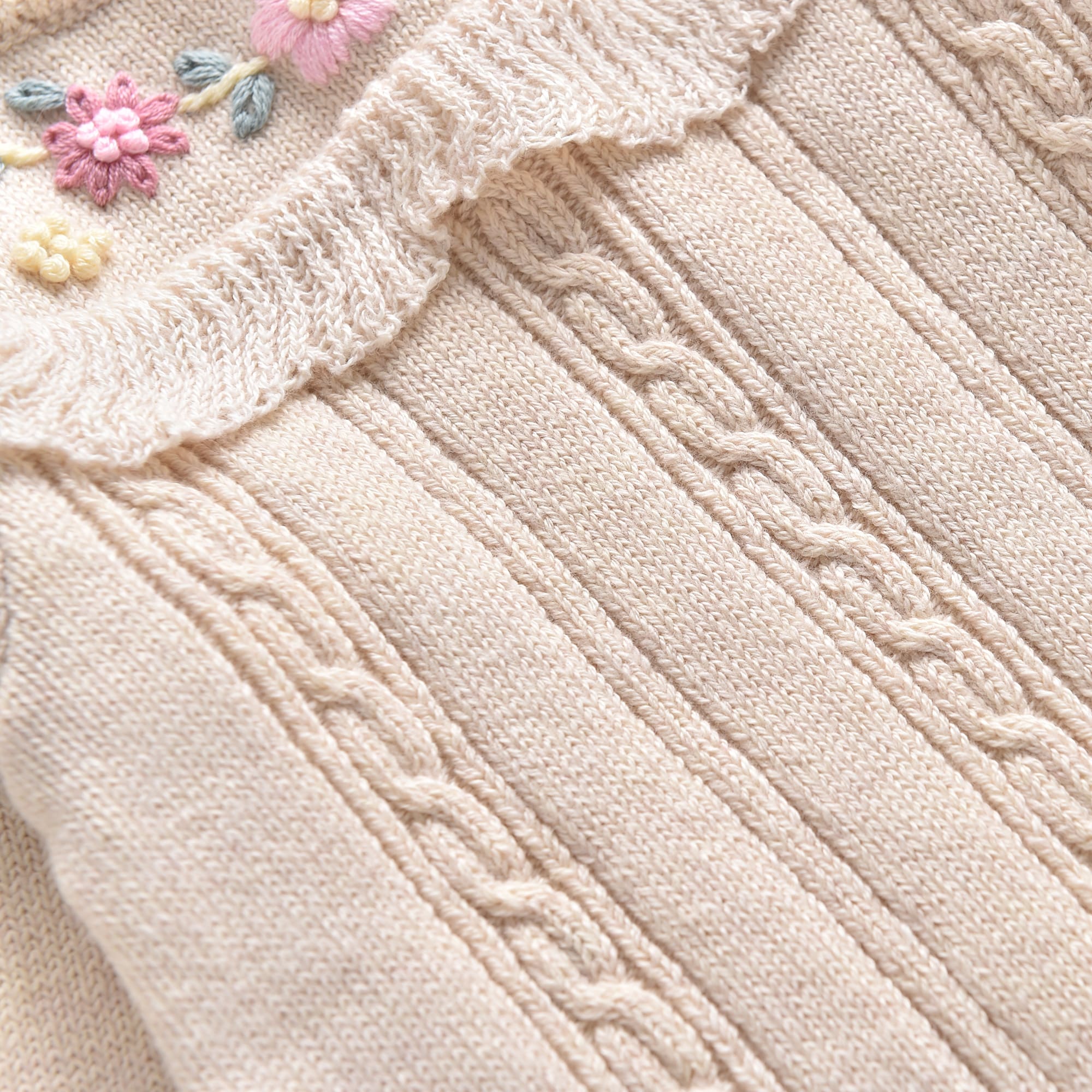 Baby Girls White Knit Babysuit
