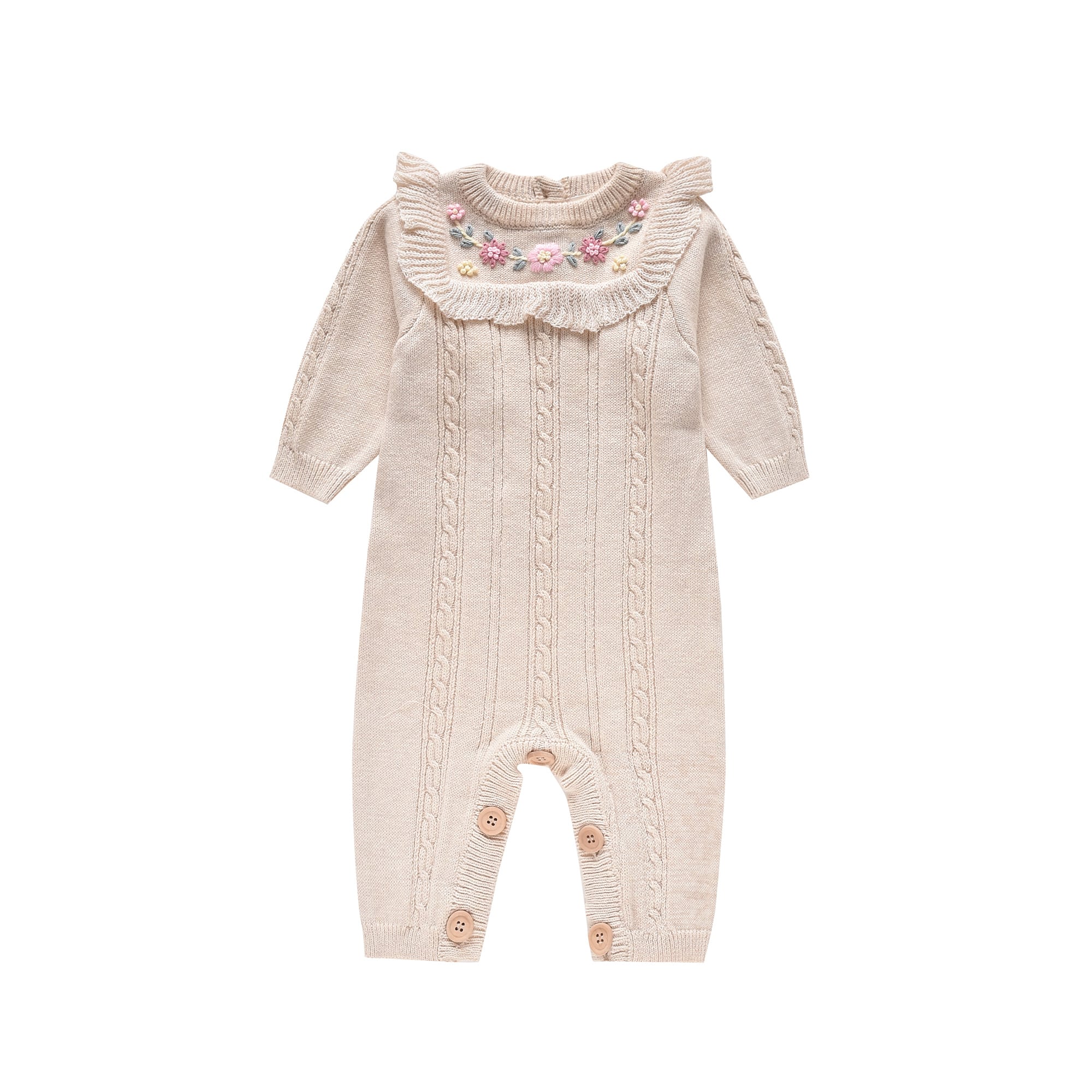 Baby Girls White Knit Babysuit