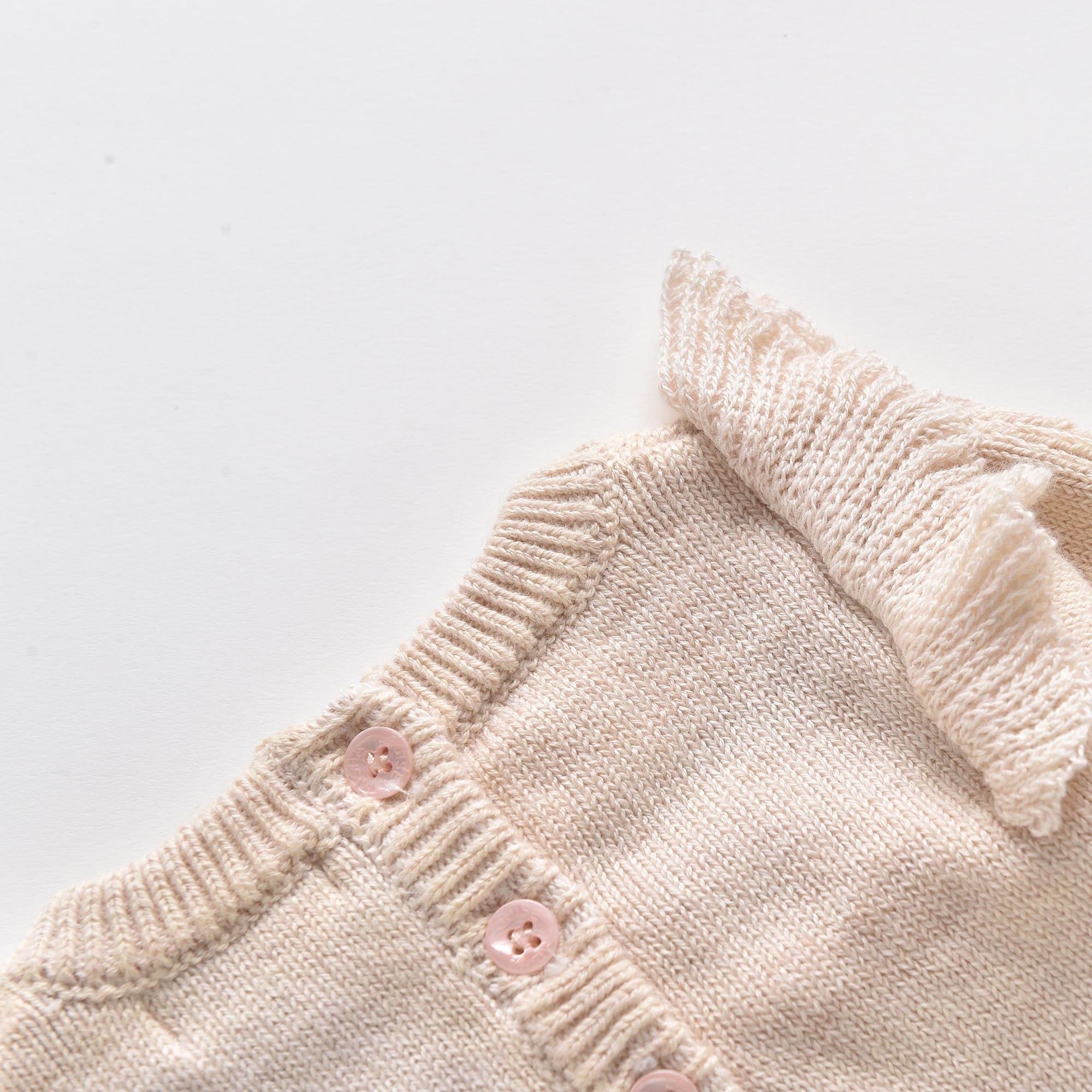 Baby Girls White Knit Babysuit