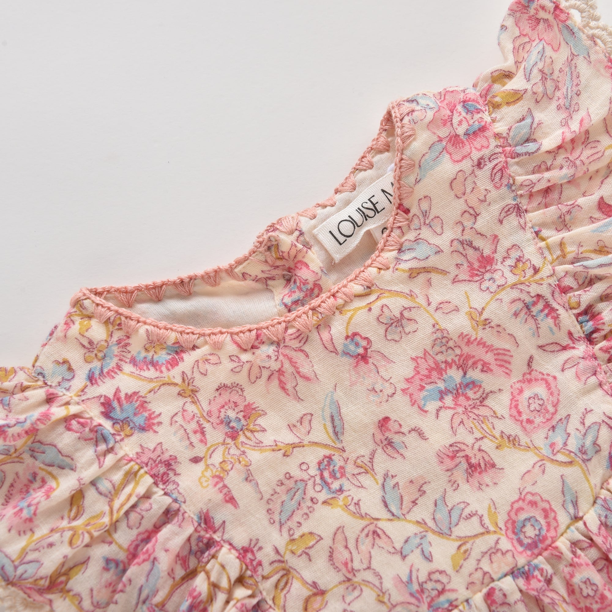 Baby Girls Pink Flowers Cotton Babysuit