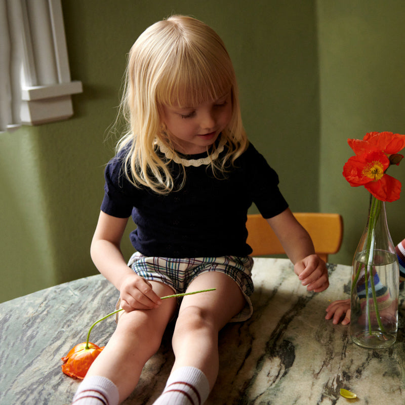 Boys & Girls Multicolor Check Shorts