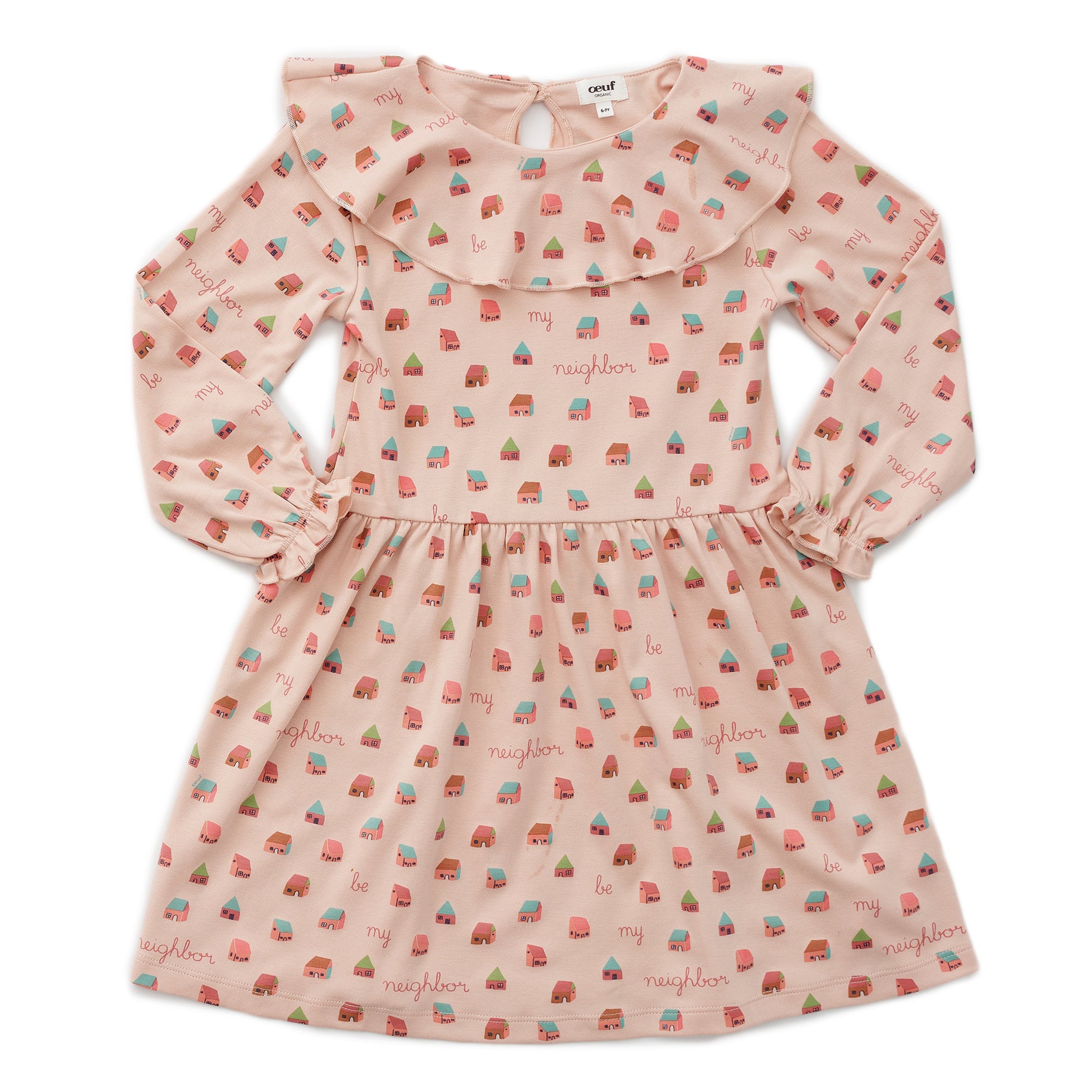 Girls Pink Printed Cotton Dress