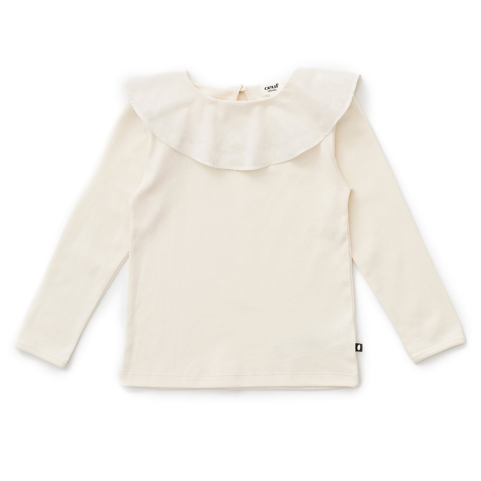 Girls White Ruffle Cotton Top
