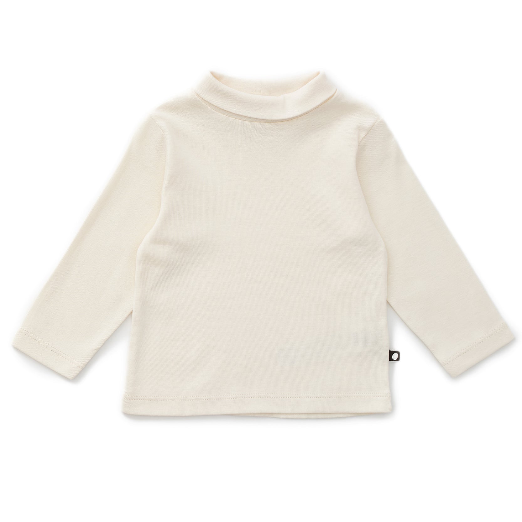 Girls White Cotton Turtleneck
