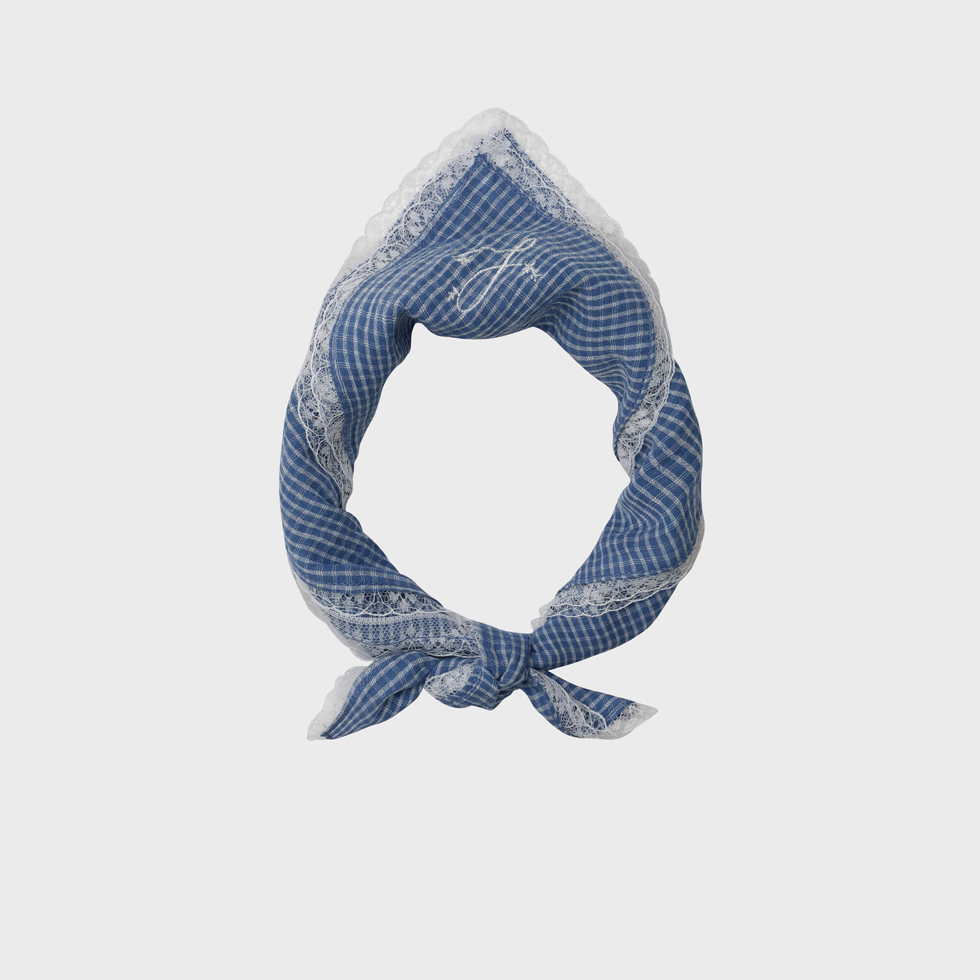 Girls Blue Check Scarf