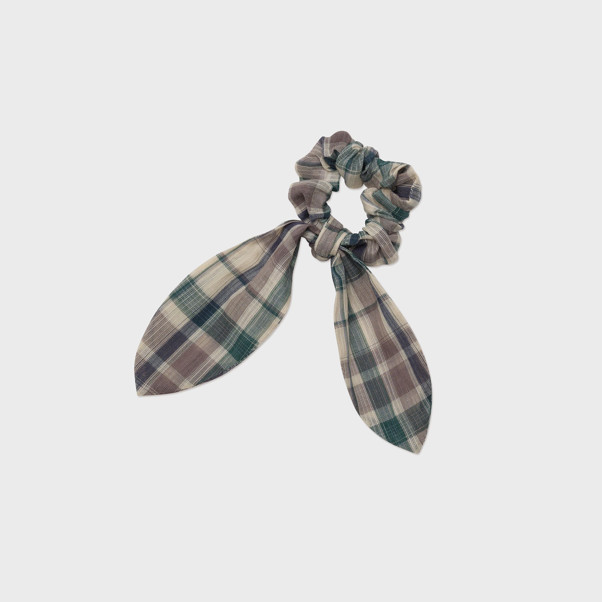 Girls Green Check Hair Ring