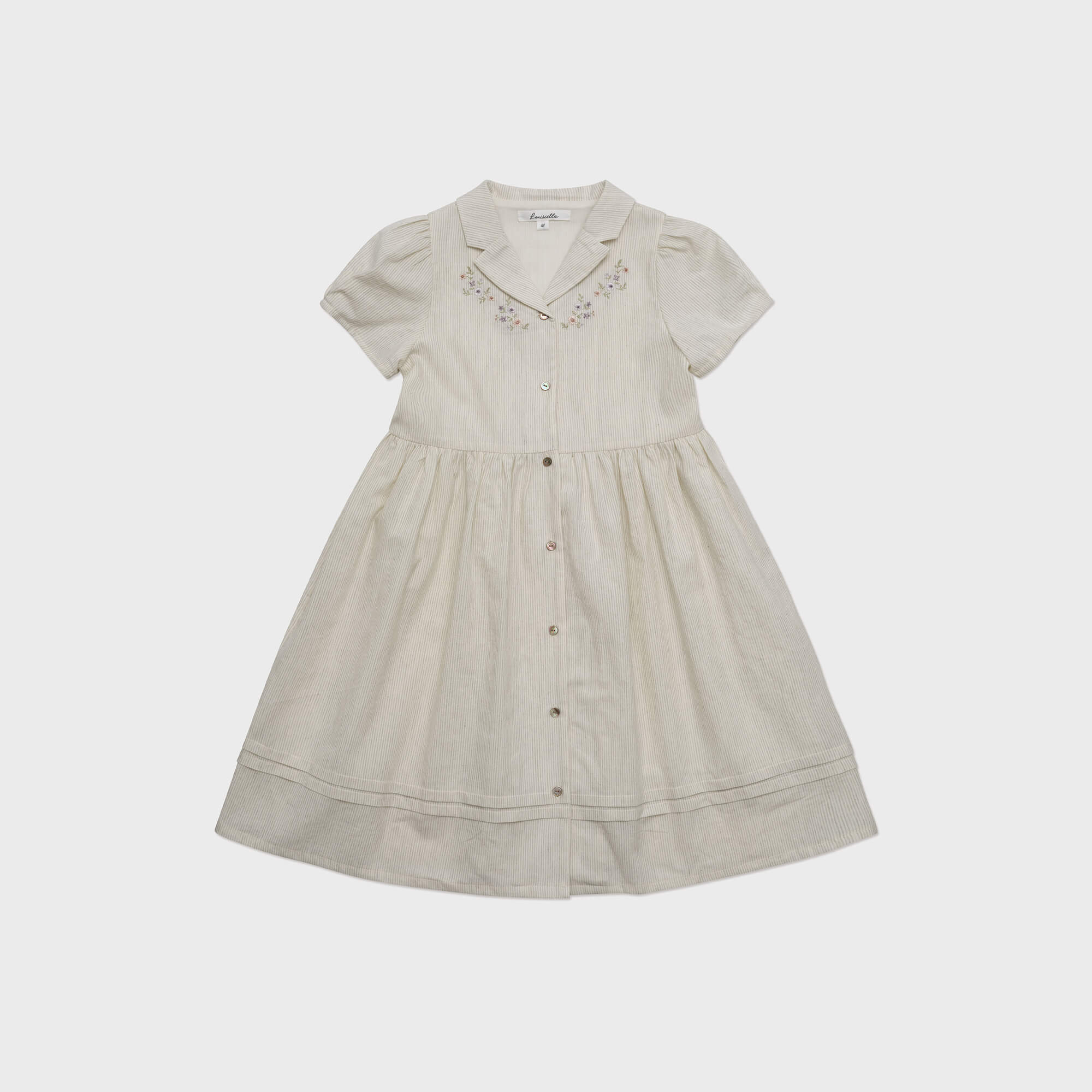 Girls Mint Embroidered Cotton Dress