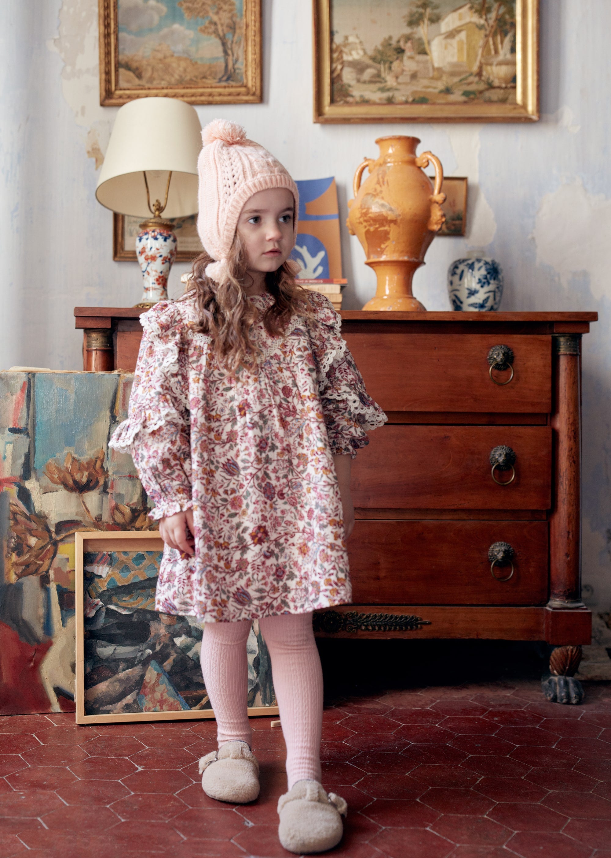 Girls Pink Cotton Tights