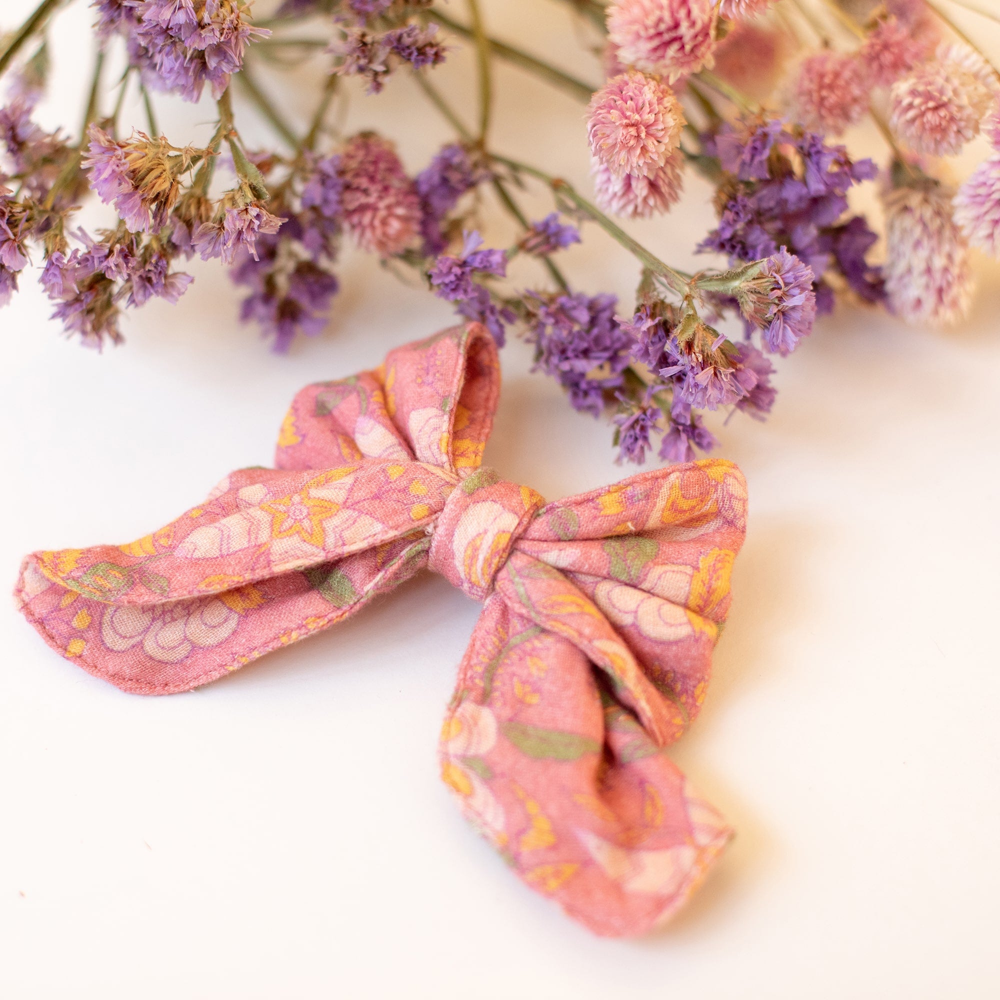 Girls Pink Flowers Hair Clip